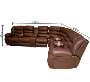 Brown lazy boy corner - Vitrine Furniture - Lazyboy Set