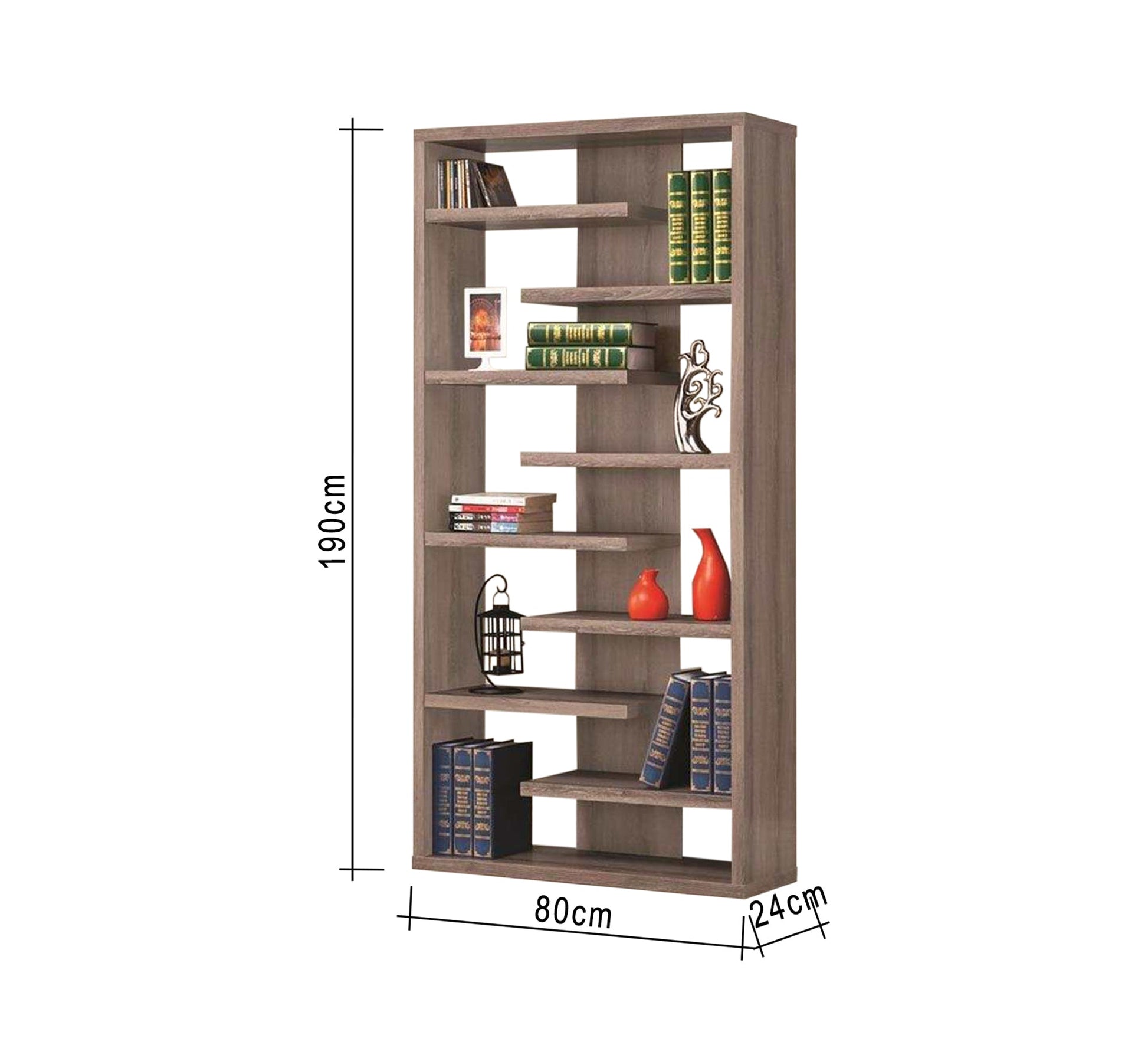 Brown MDF Bookcase - Vitrine Furniture - Furniture