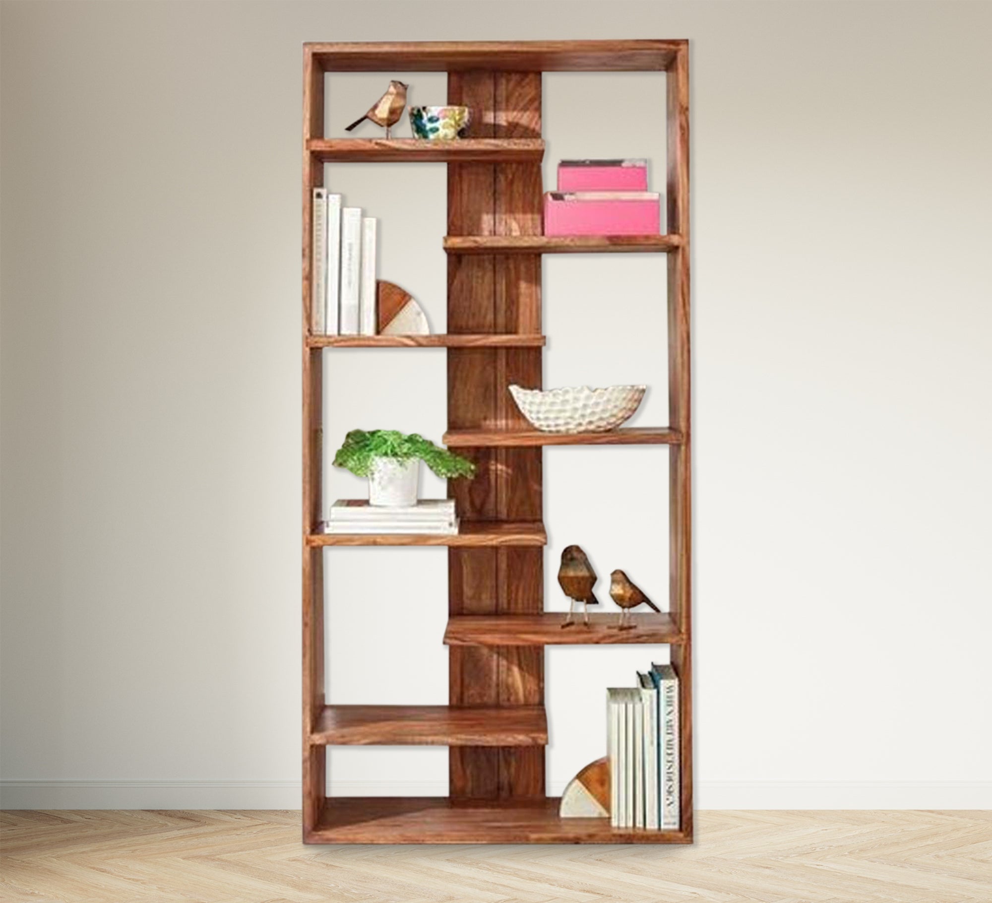 Brown MDF Bookcase - Vitrine Furniture - Furniture