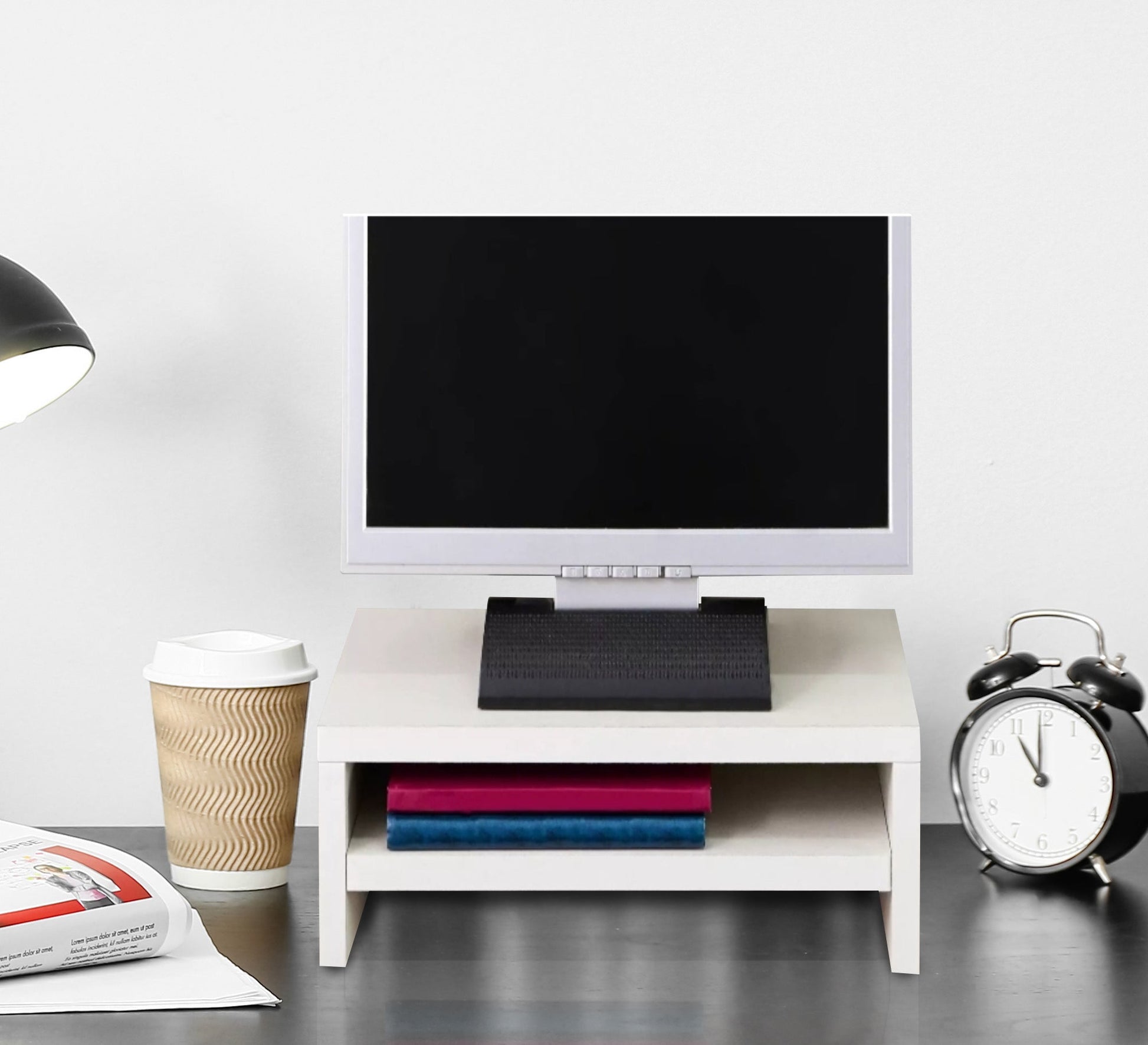 Brown Monitor Stand or Desk Organizer - Vitrine Furniture - TV Table & Cabinet