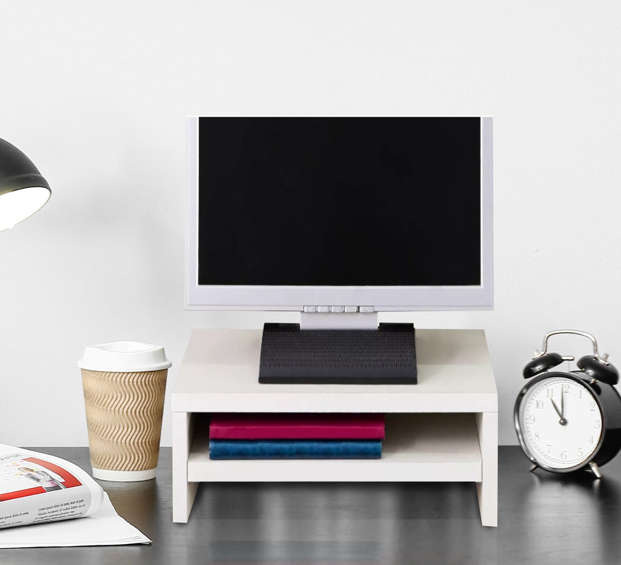 Brown Monitor Stand or Desk Organizer - Vitrine Furniture - TV Table & Cabinet