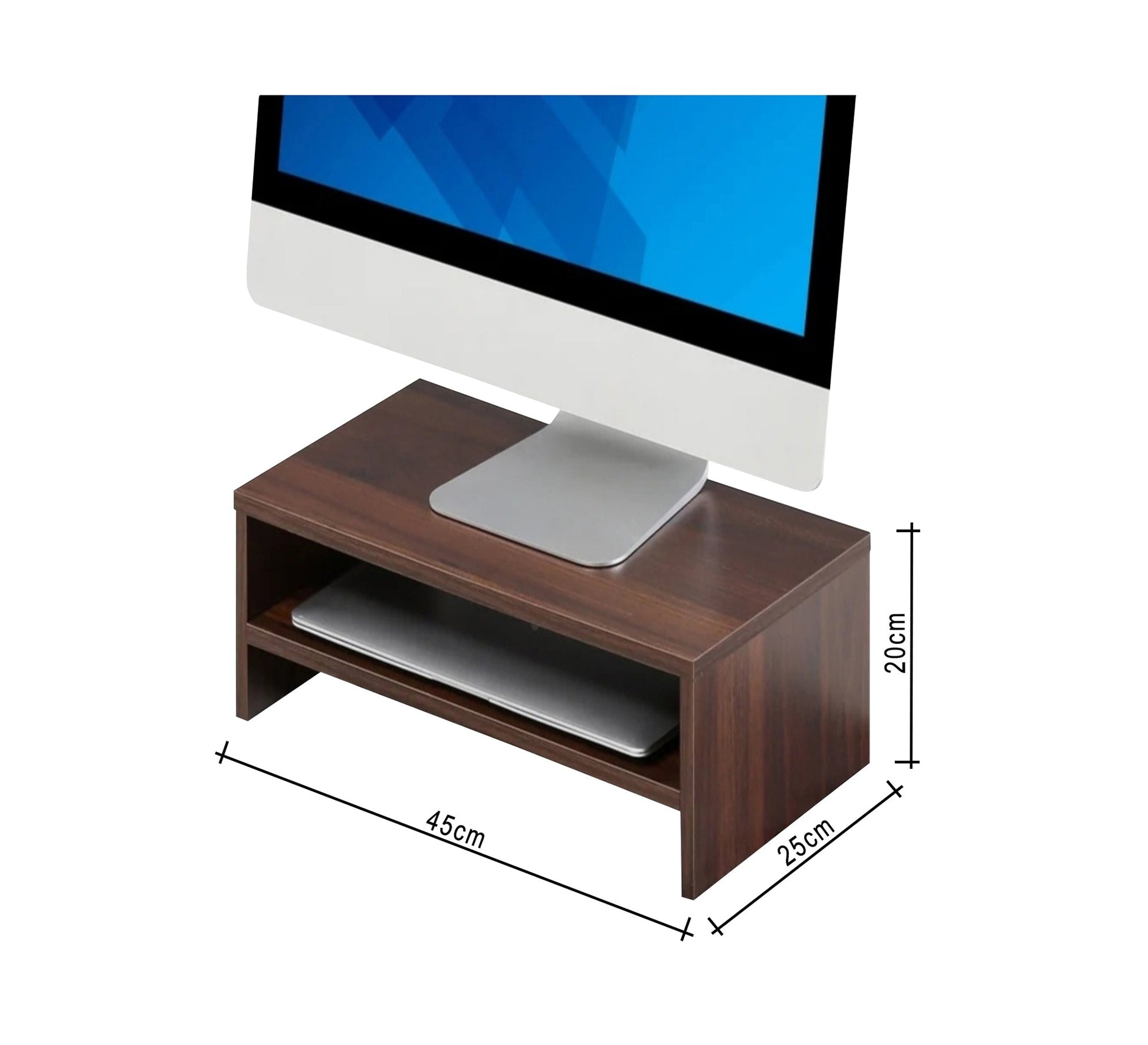 Brown Monitor Stand or Desk Organizer - Vitrine Furniture - TV Table & Cabinet