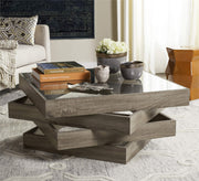 Brown Overlap Coffee Table - Stylish & Functional - Vitrine Furniture - Furniture