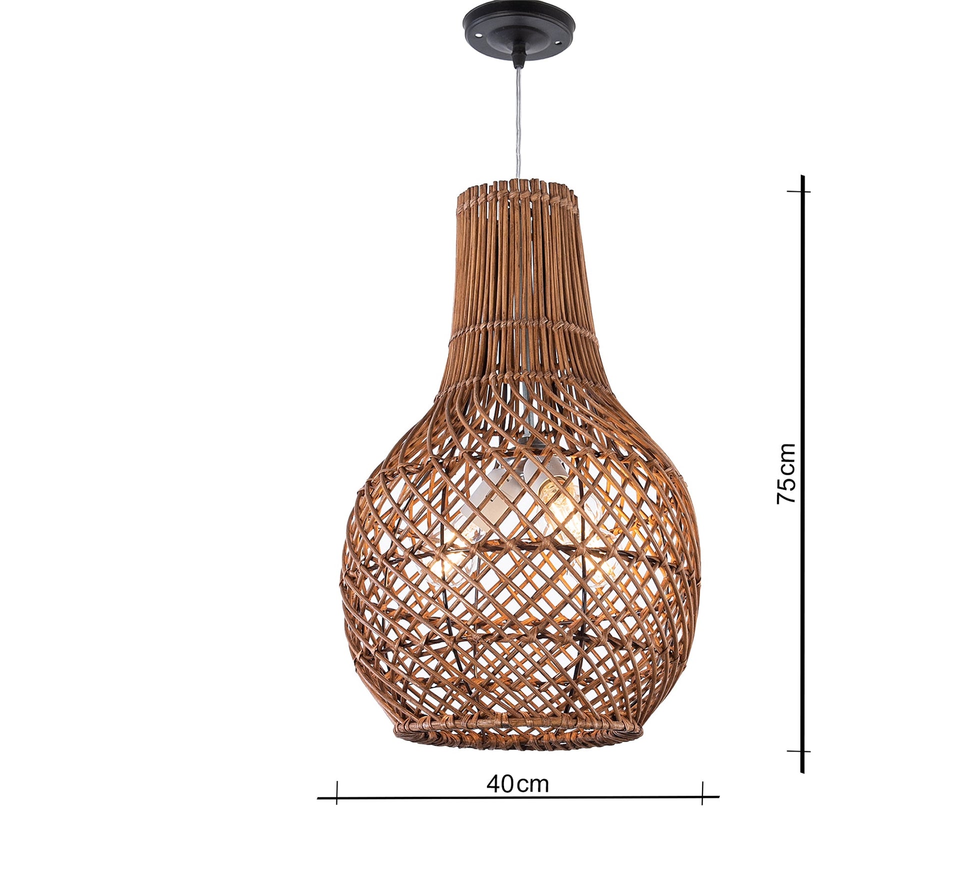 Brown pear bamboo pendant light - Vitrine Furniture - Lighting