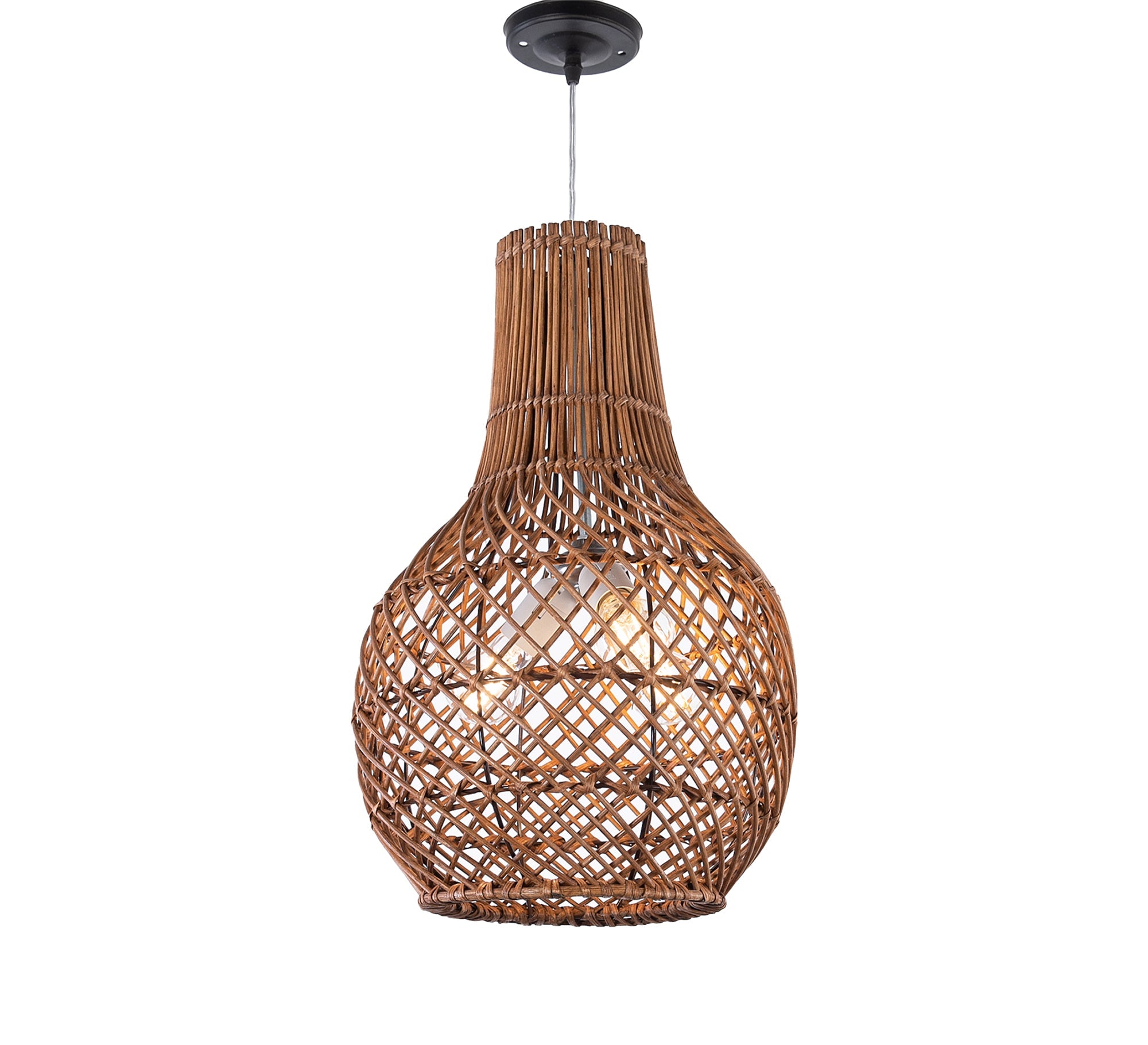 Brown pear bamboo pendant light - Vitrine Furniture - Lighting