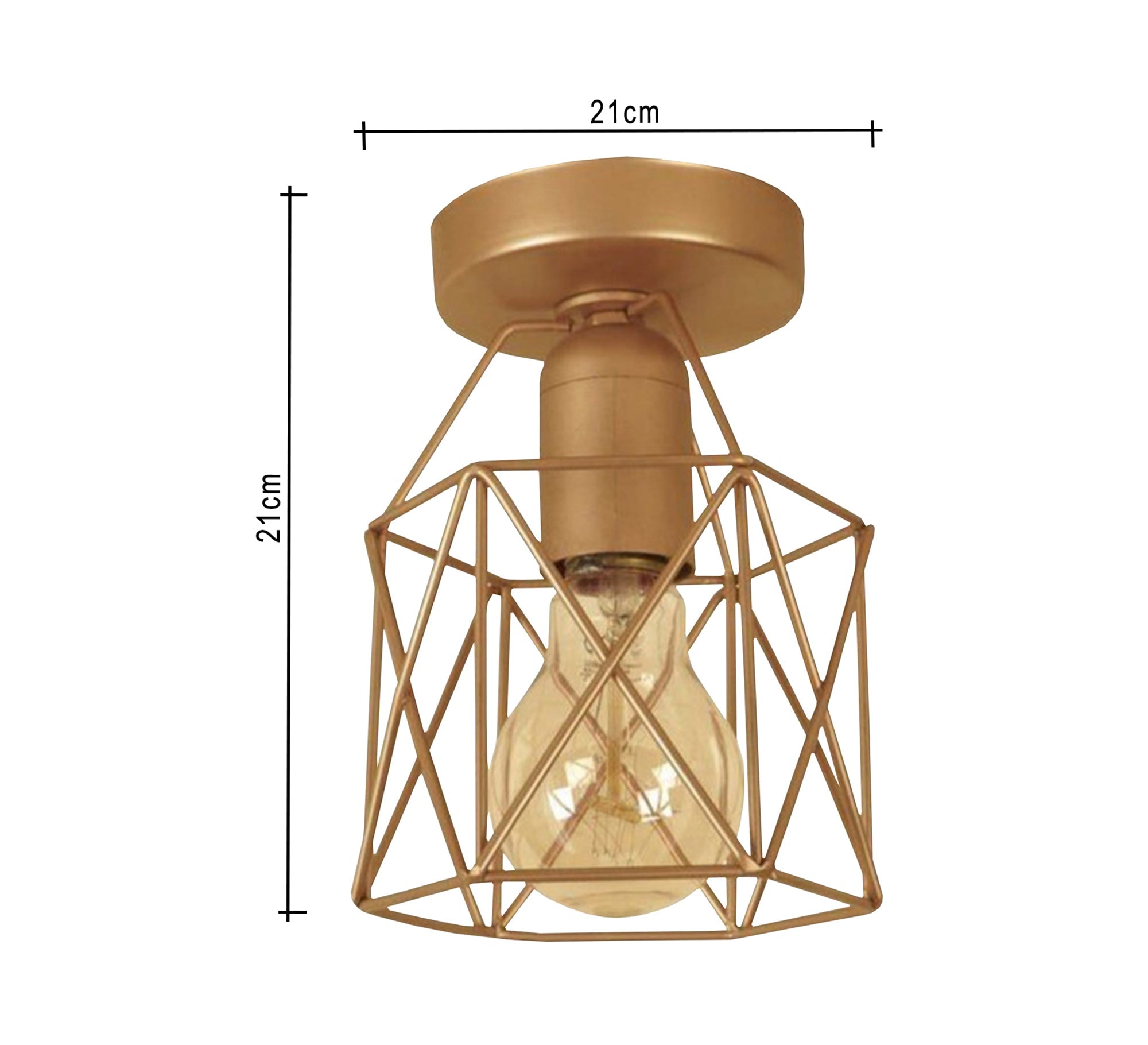 Brown polygonal cage ceiling lamp - Vitrine Furniture - Lighting