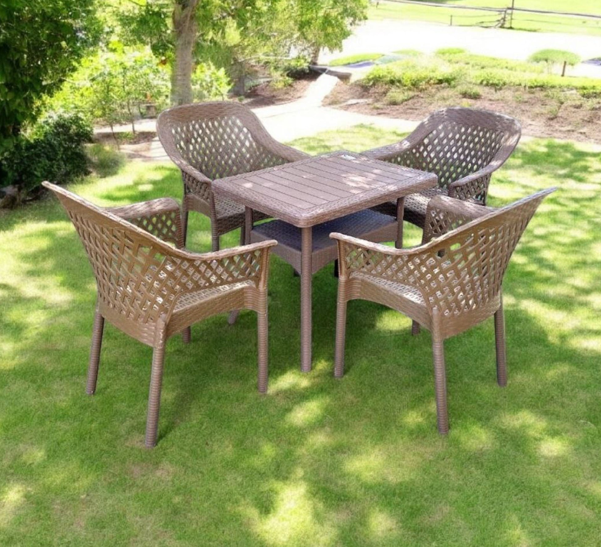 Brown rattan garden set, stylish, durable, and comfortable - Vitrine Furniture - Outdoor Products