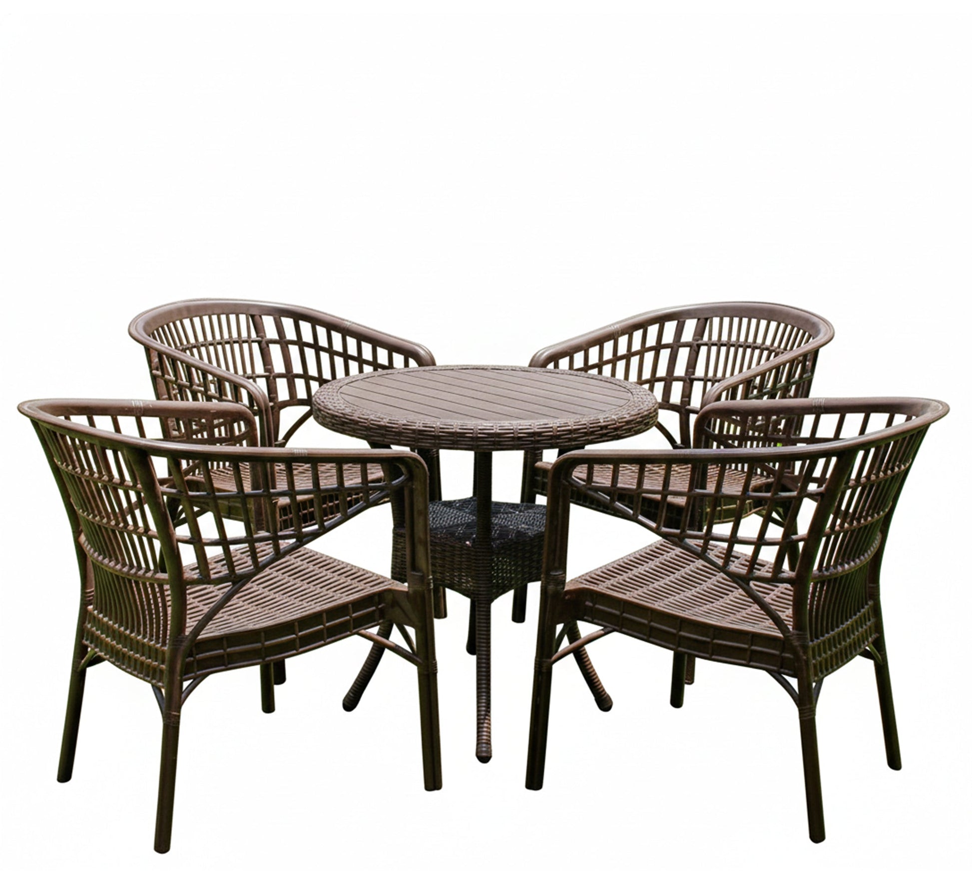 Brown, round, elegant, comfortable, outdoor patio set - Vitrine Furniture - Outdoor Products