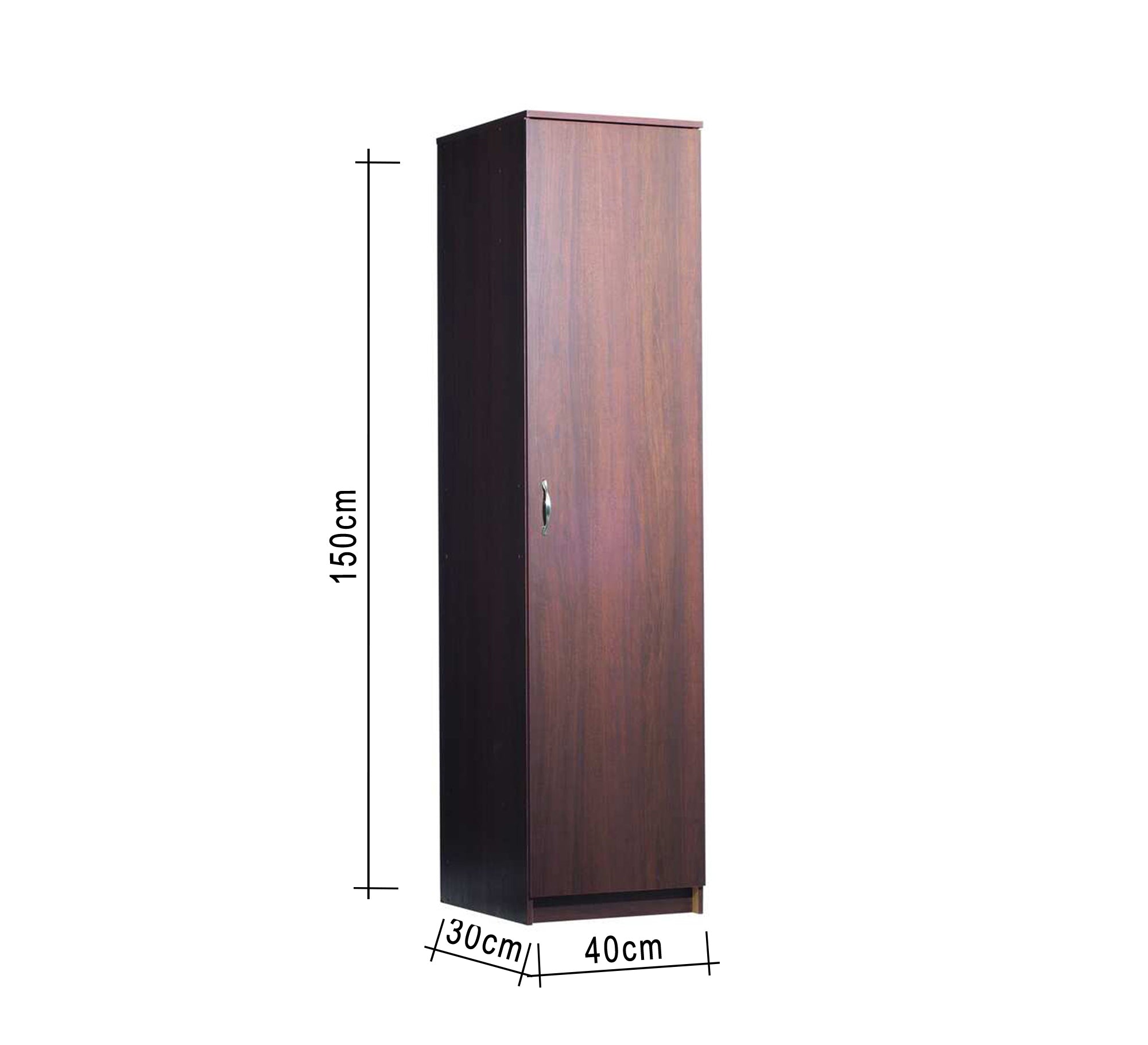 Brown Single - Door Compact Wardrobe - Vitrine Furniture - Furniture