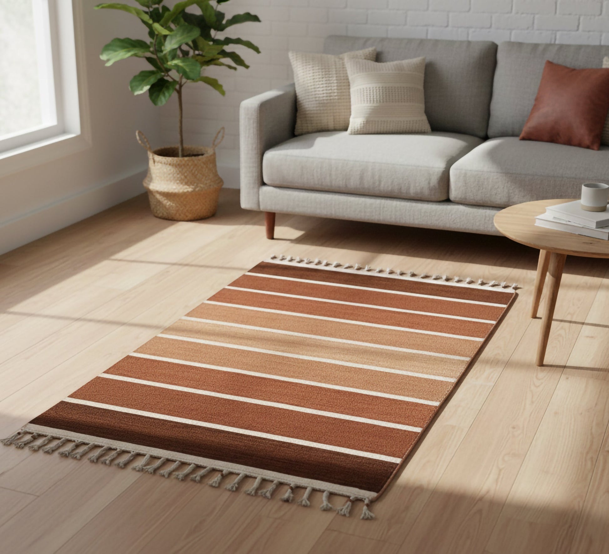 Brown striped rug - Vitrine Furniture - Accessories