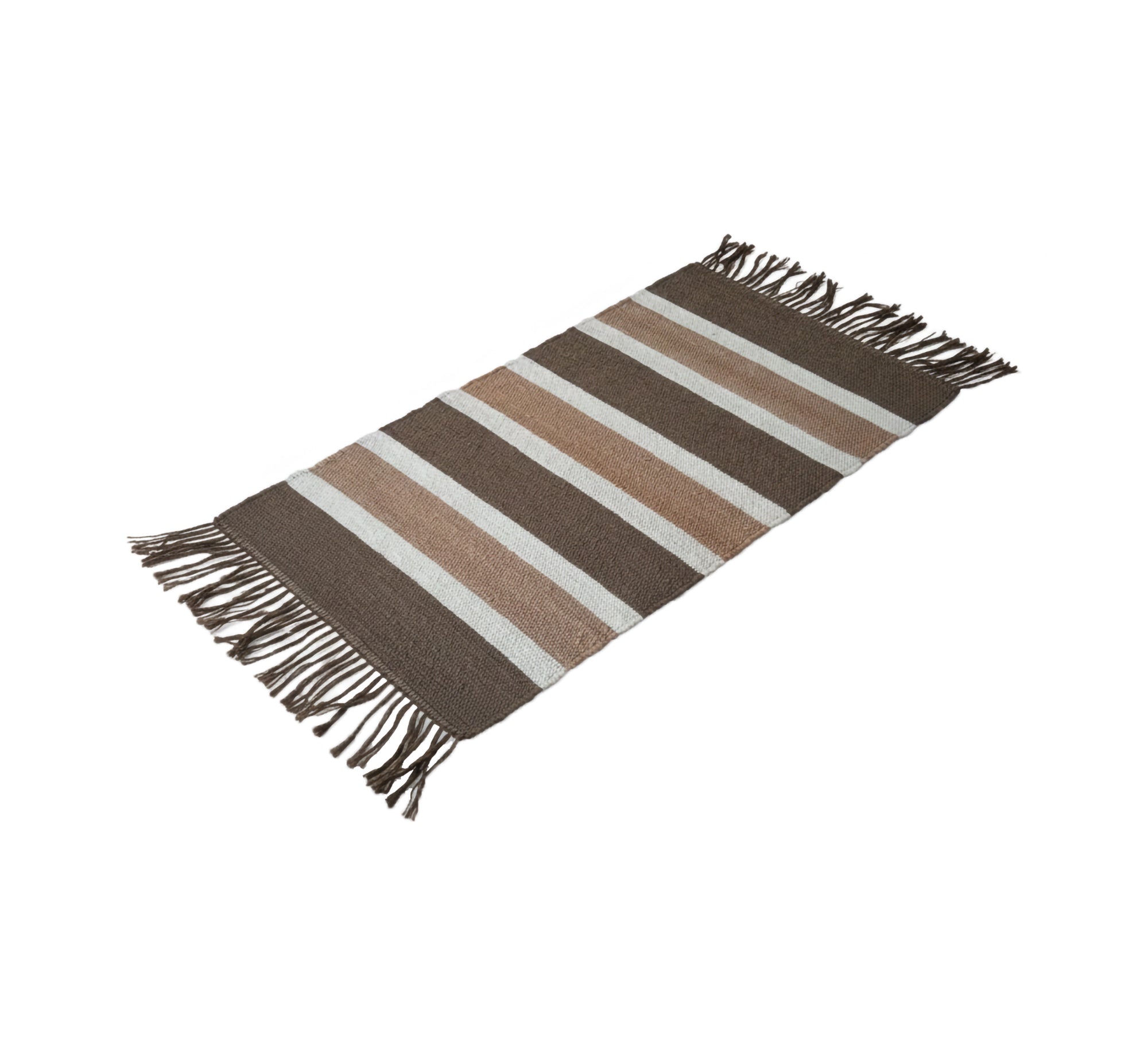 Brown striped rug in strong earth tones - Vitrine Furniture - Accessories