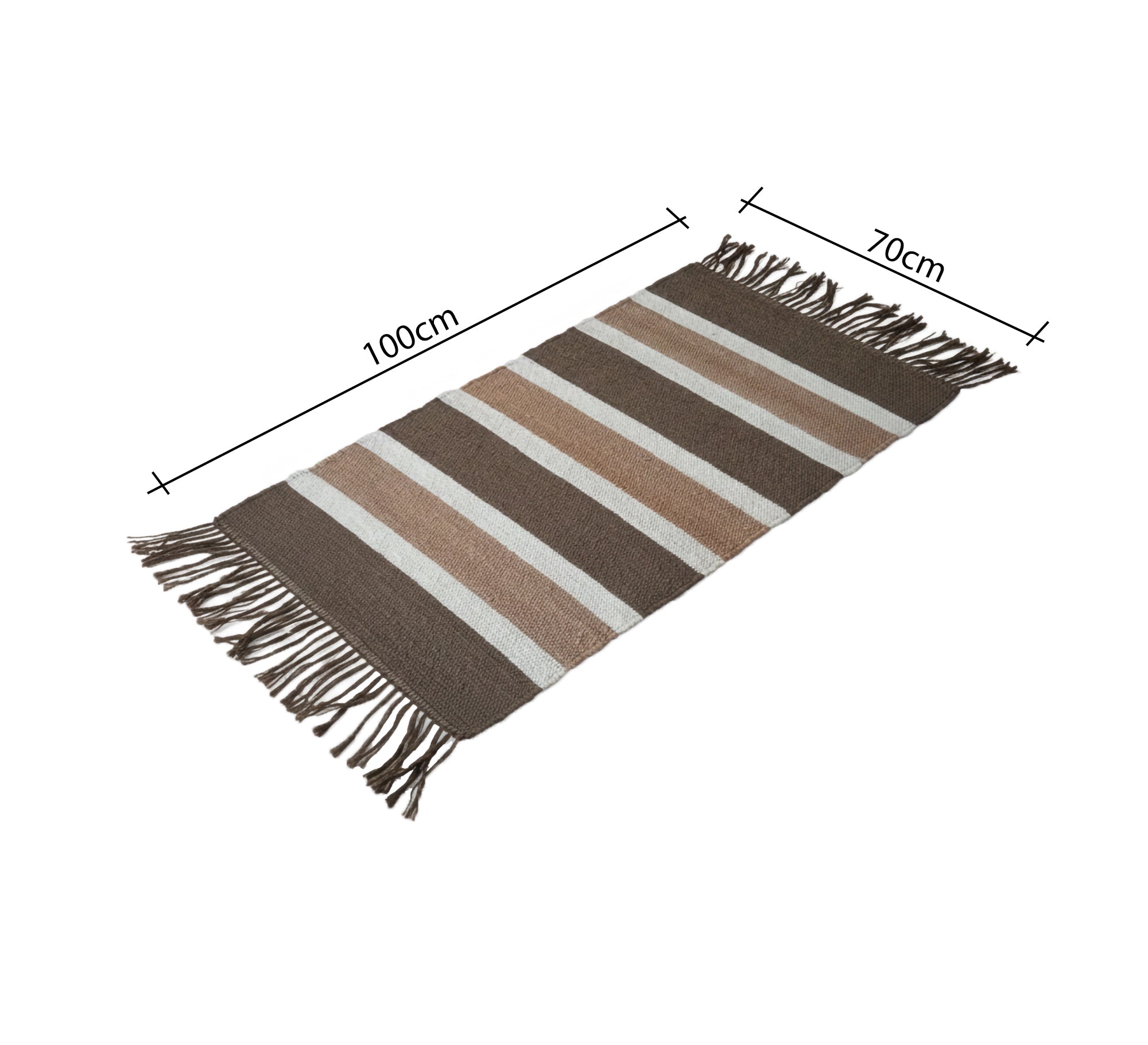 Brown striped rug in strong earth tones - Vitrine Furniture - Accessories