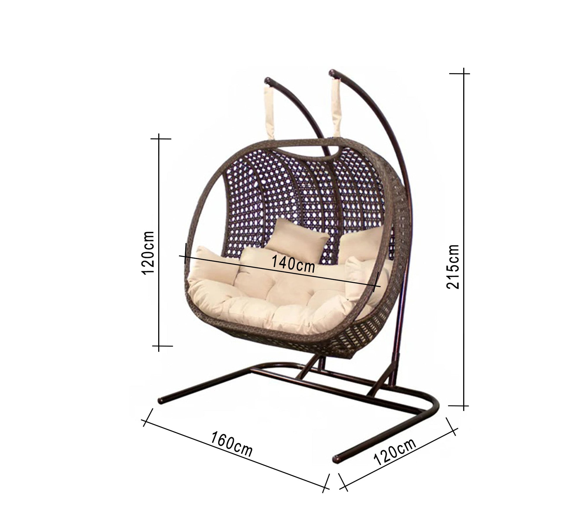 Brown swing chair for two people - Vitrine Furniture - Outdoor Products