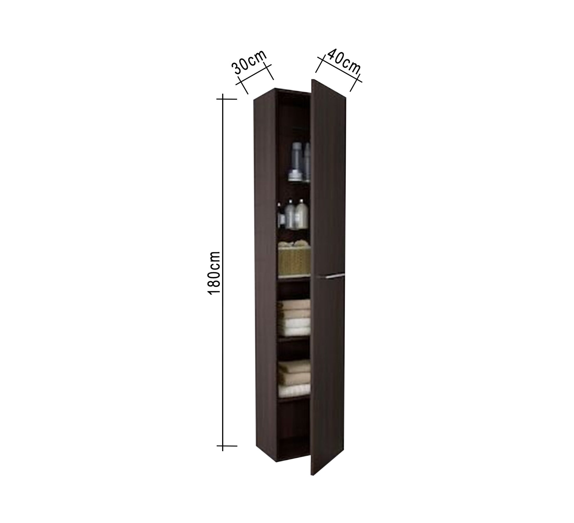 Brown Towel Storage Unit - Vitrine Furniture - Furniture