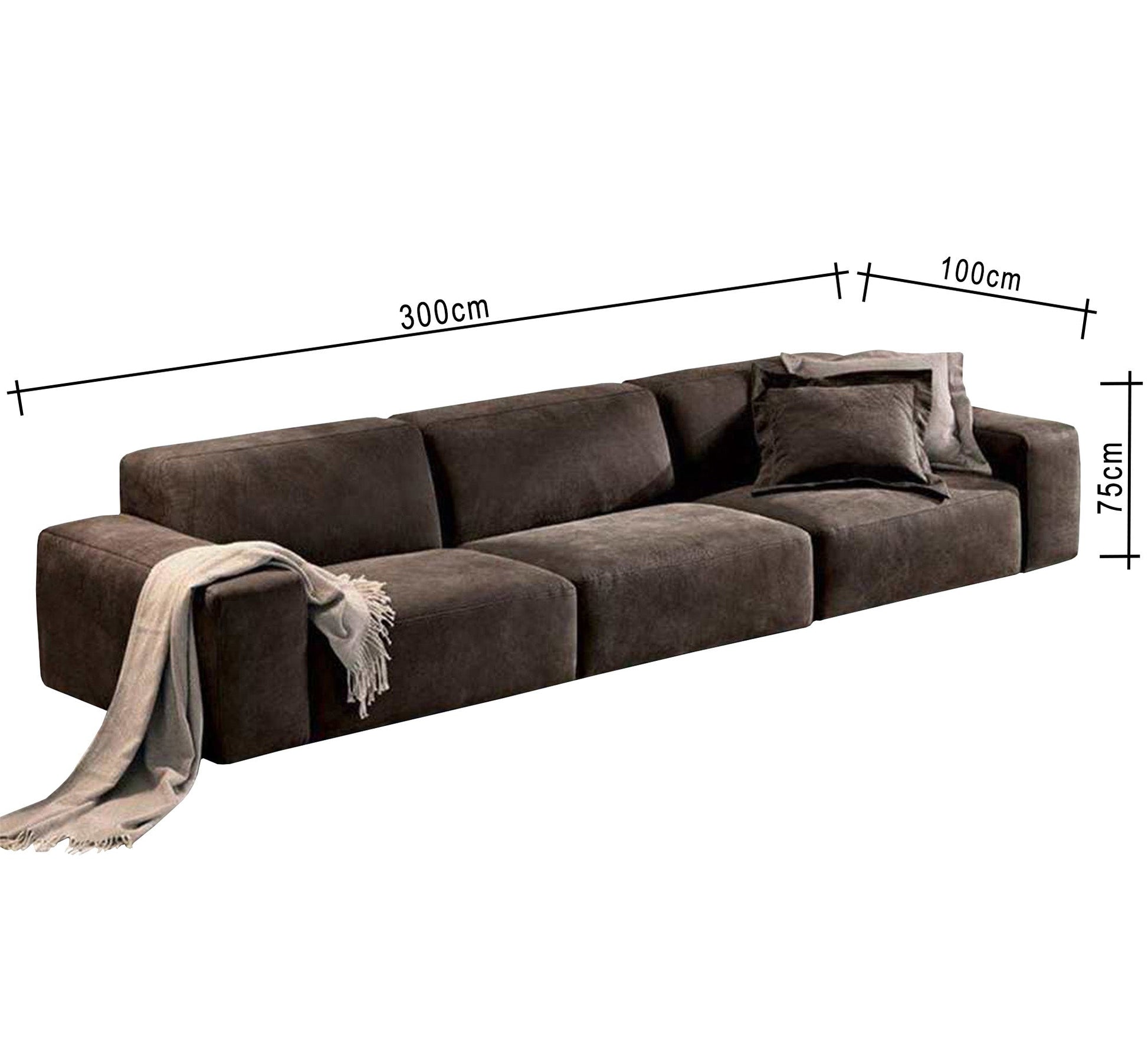 Brown triple sofa - Vitrine Furniture - Sofas