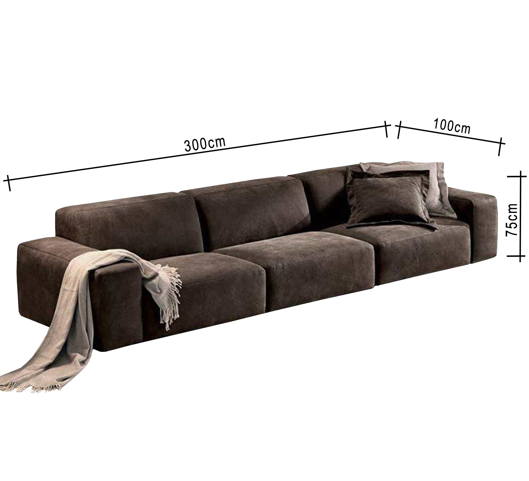 Brown triple sofa - Vitrine Furniture - Sofas