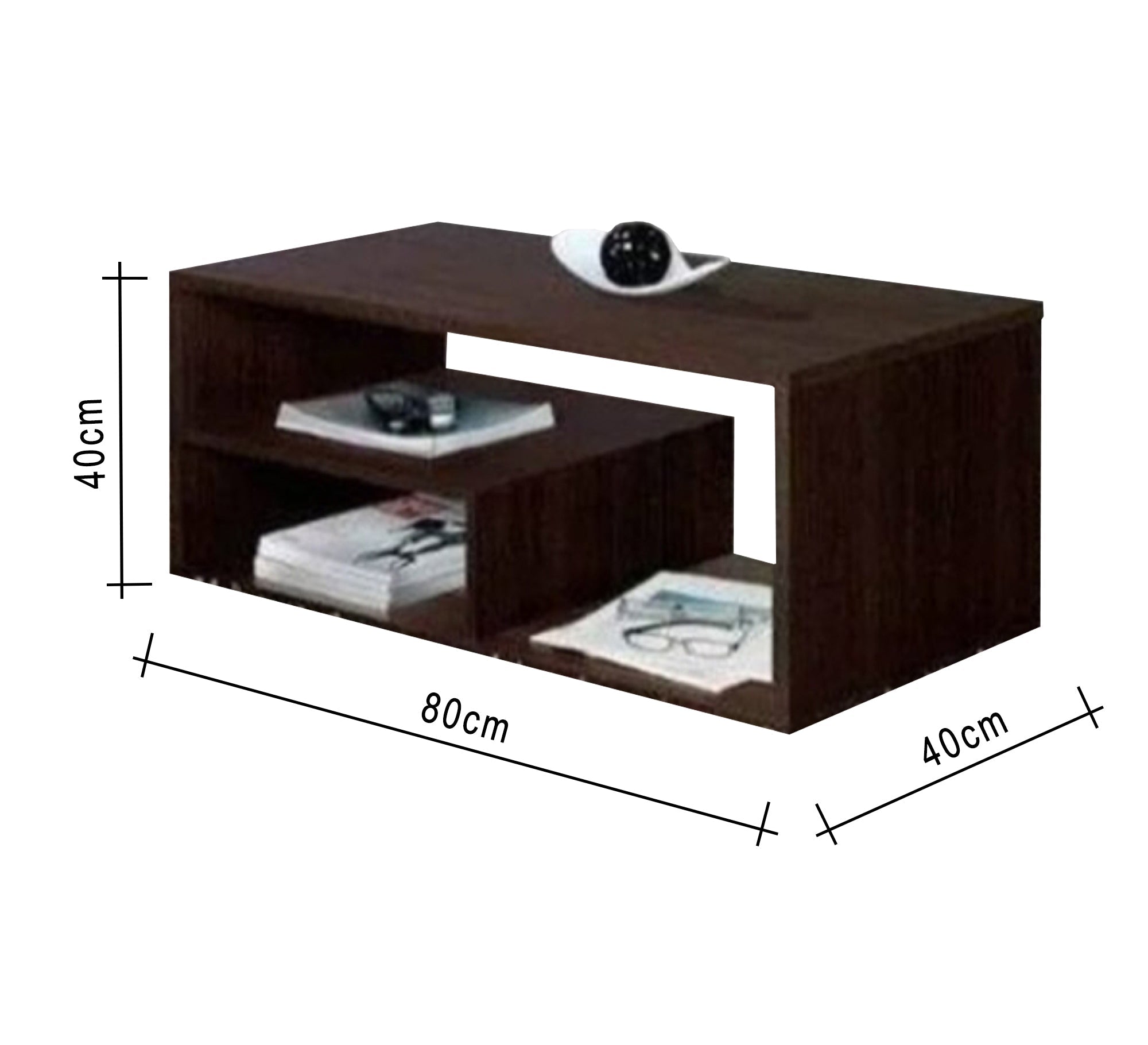 Brown veneer wood coffee table - Vitrine Furniture - Furniture