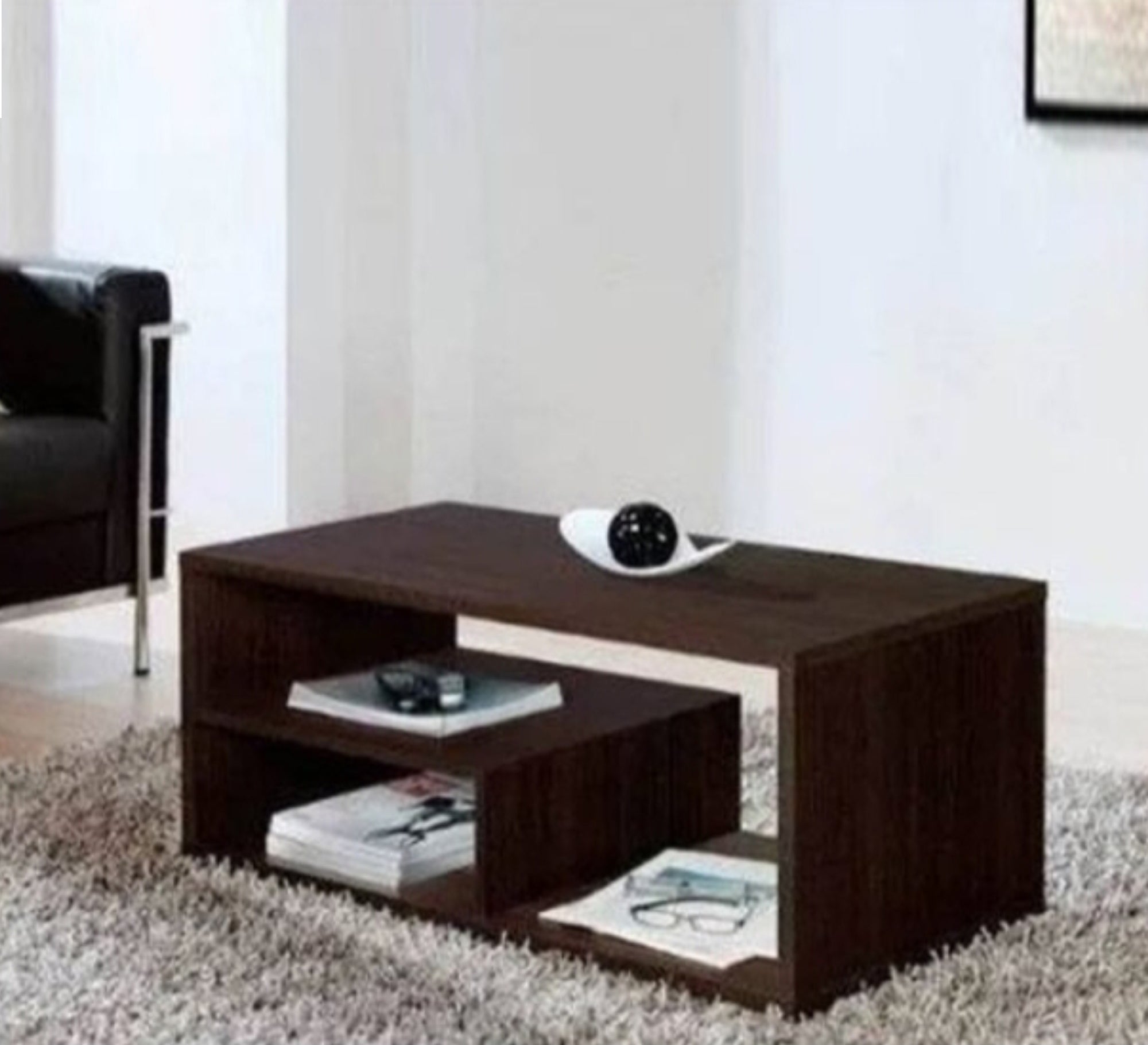 Brown veneer wood coffee table - Vitrine Furniture - Furniture