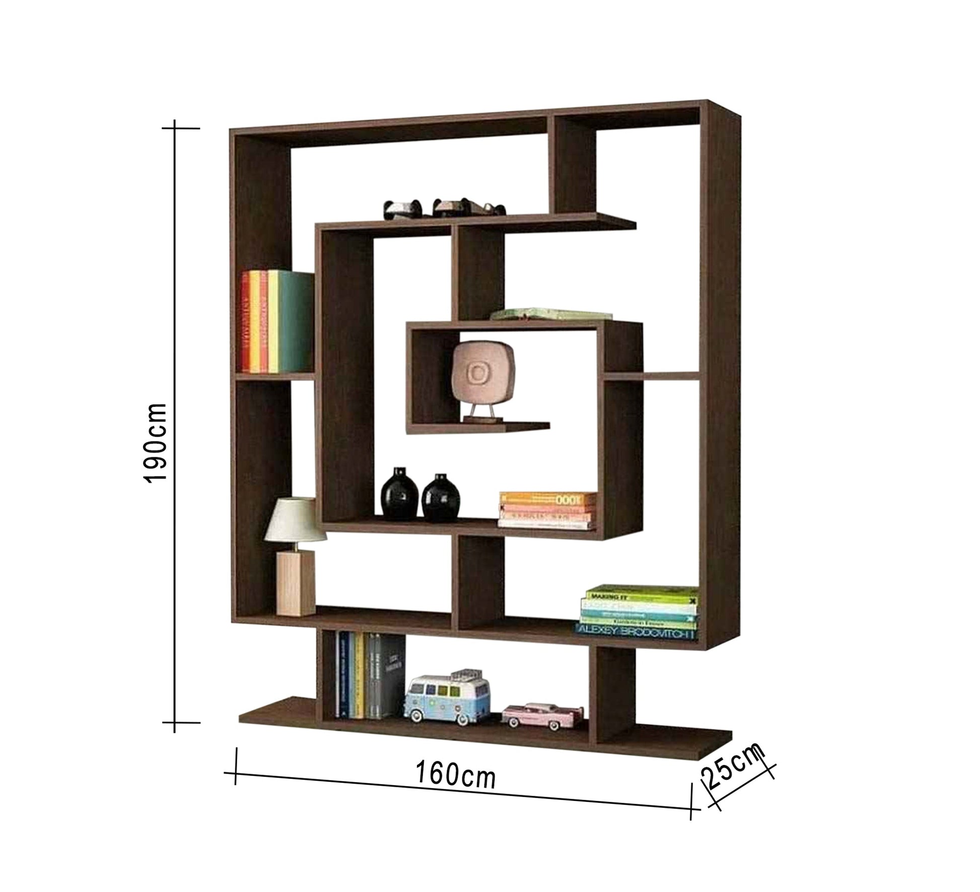 Brown Wooden Bookcase - Vitrine Furniture - Furniture