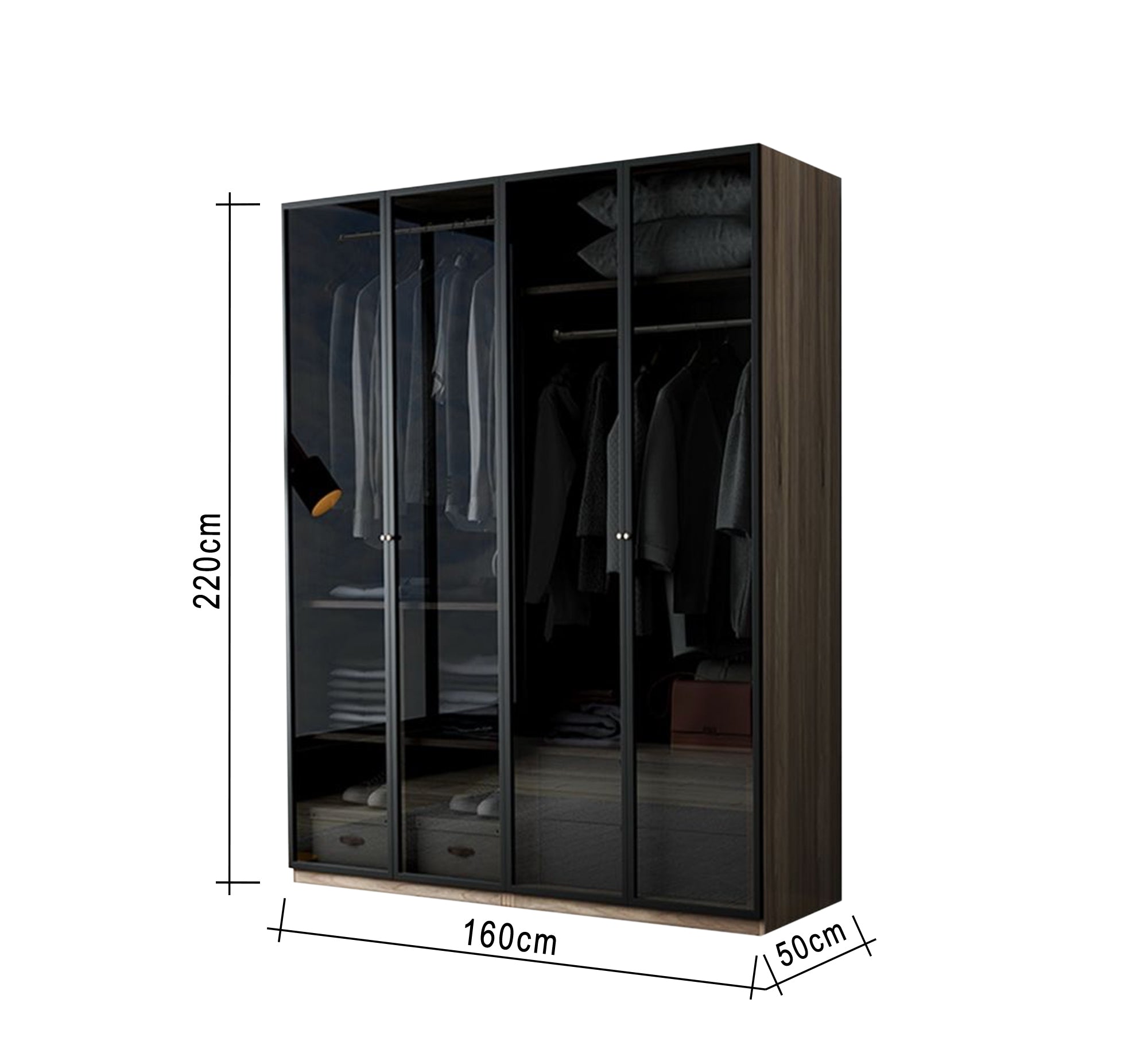 Brown Wooden Cupboard with Honey Glass Door - Vitrine Furniture - Furniture