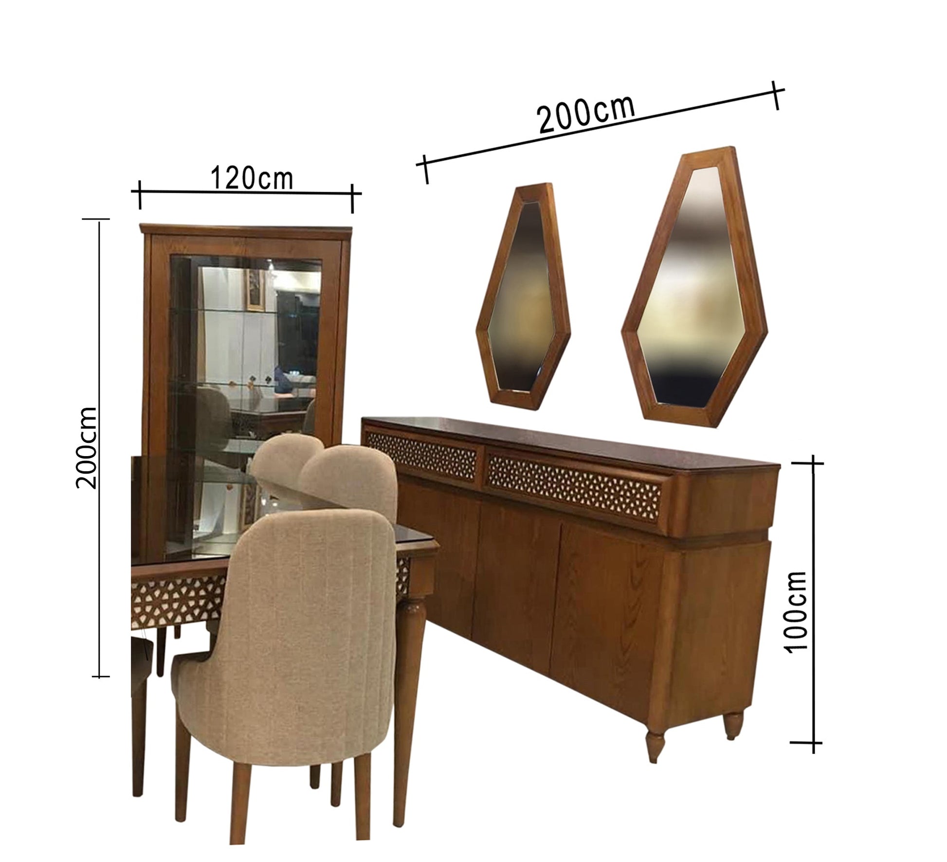 Brown wooden dining room - Vitrine Furniture - Sets