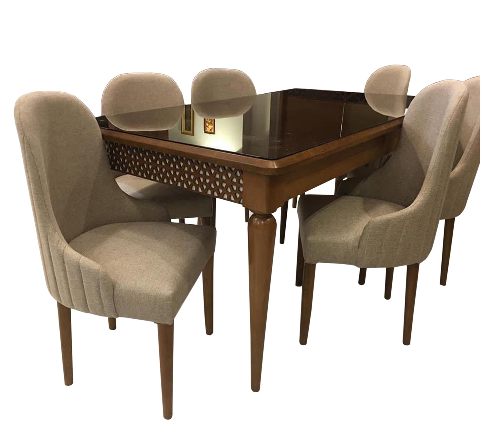 Brown wooden dining room - Vitrine Furniture - Sets