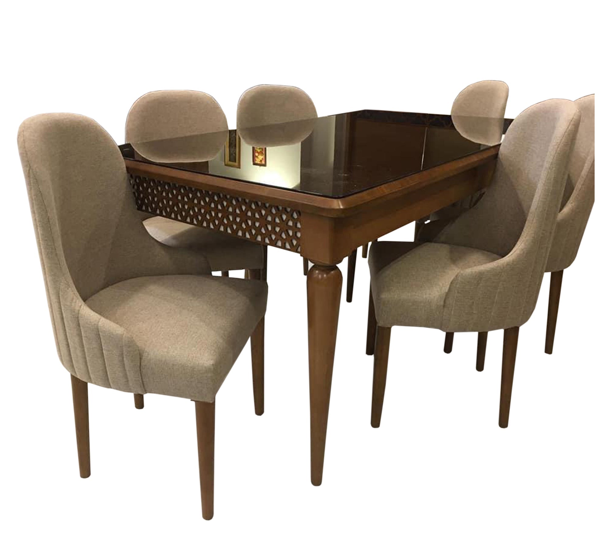 Brown wooden dining room - Vitrine Furniture - Sets