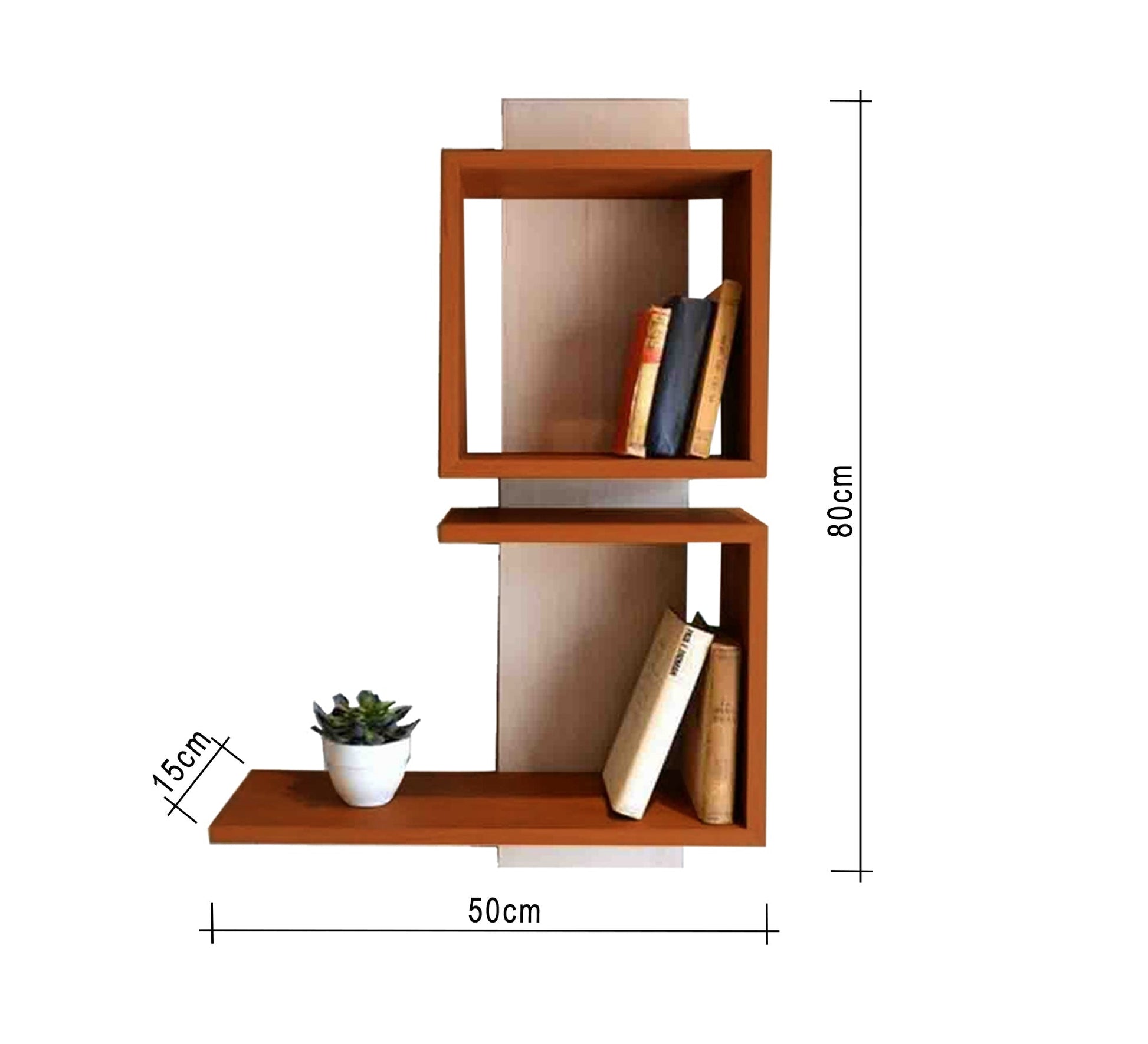 Brown Wooden MDF Shelving Unit - Vitrine Furniture - Décor