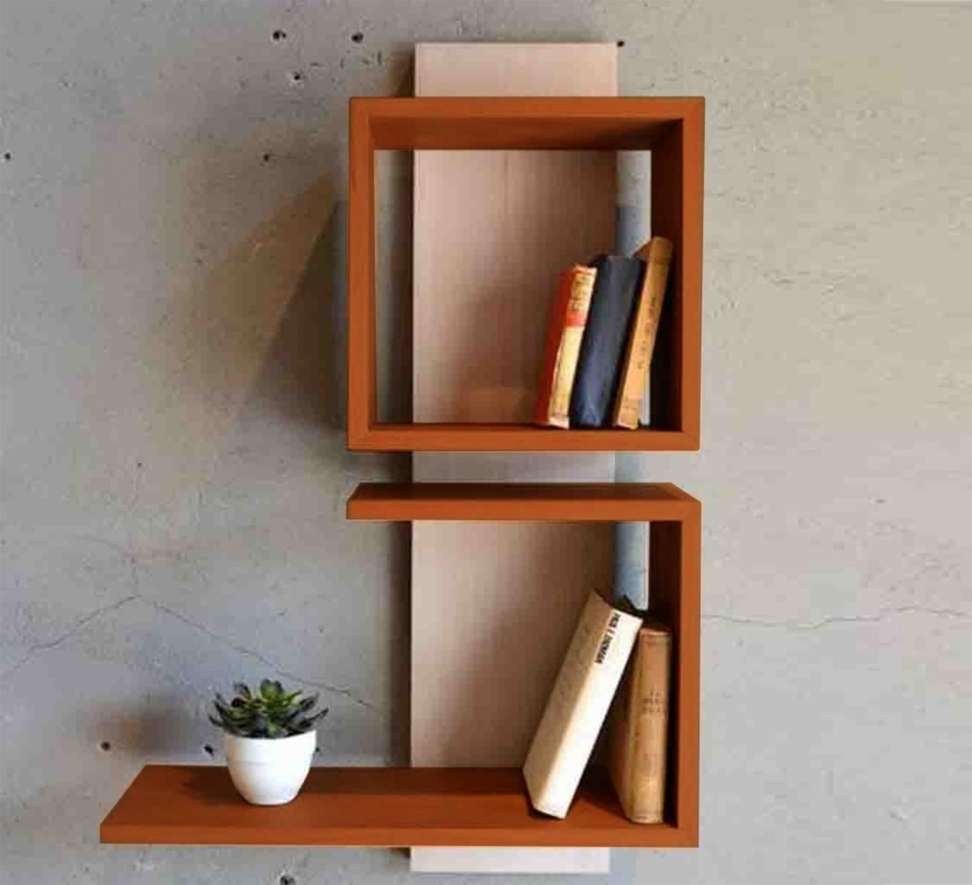 Brown Wooden MDF Shelving Unit - Vitrine Furniture - Décor