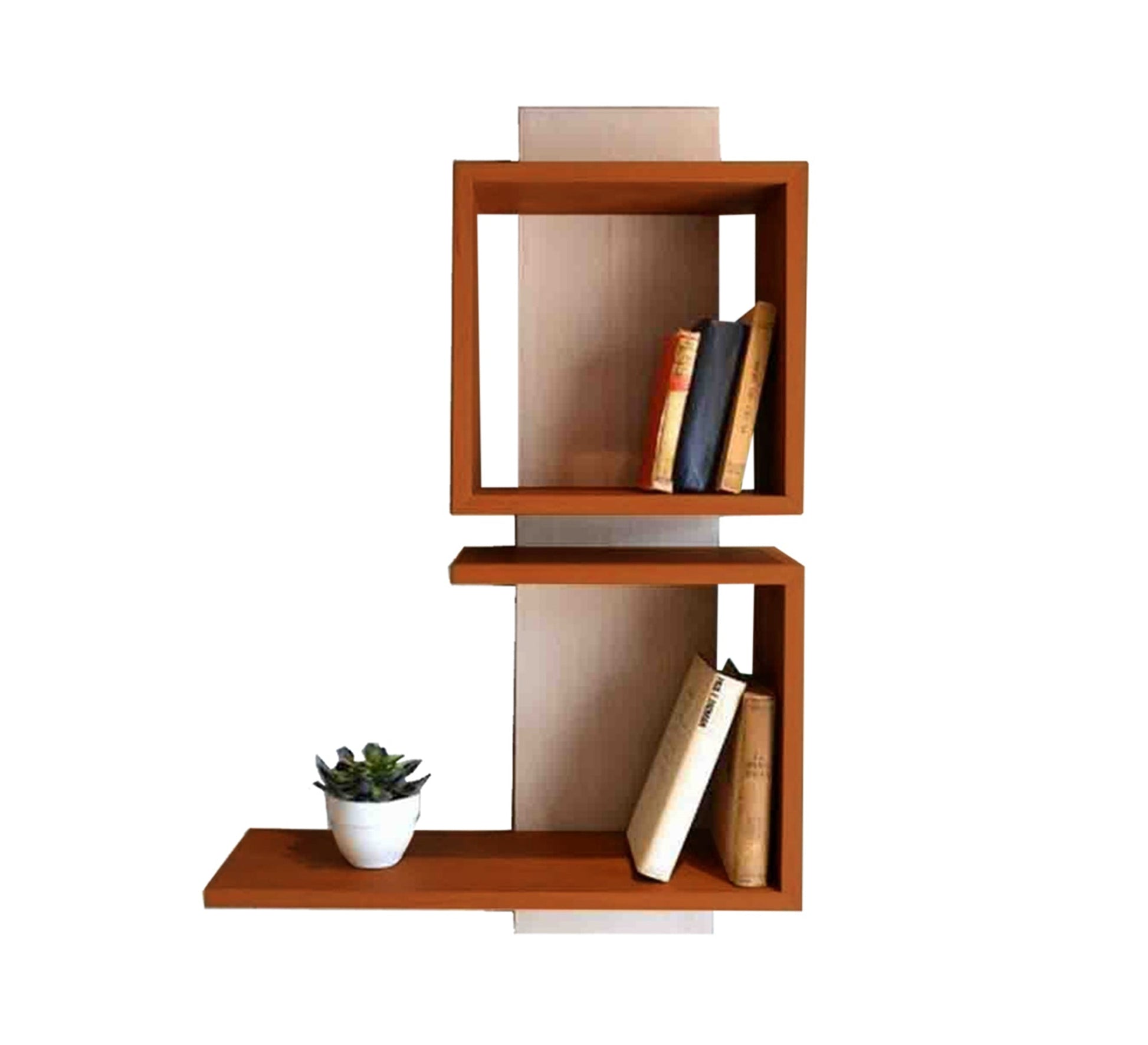Brown Wooden MDF Shelving Unit - Vitrine Furniture - Décor