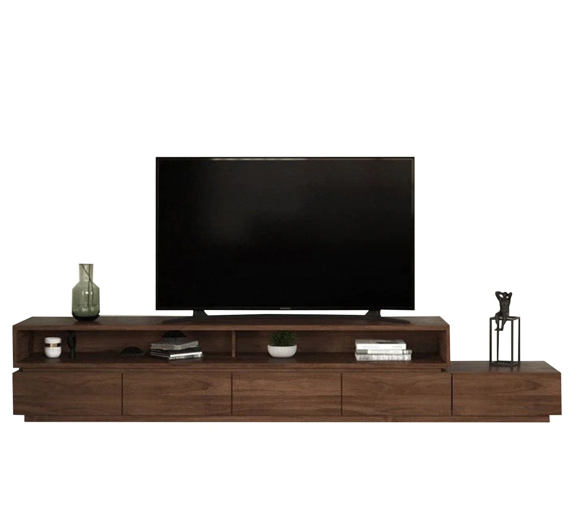 Brown Wooden TV Table - Sleek, Sturdy, Stylish - Vitrine Furniture - TV Table & Cabinet
