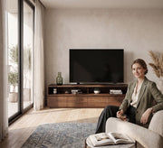 Brown Wooden TV Table - Sleek, Sturdy, Stylish - Vitrine Furniture - TV Table & Cabinet