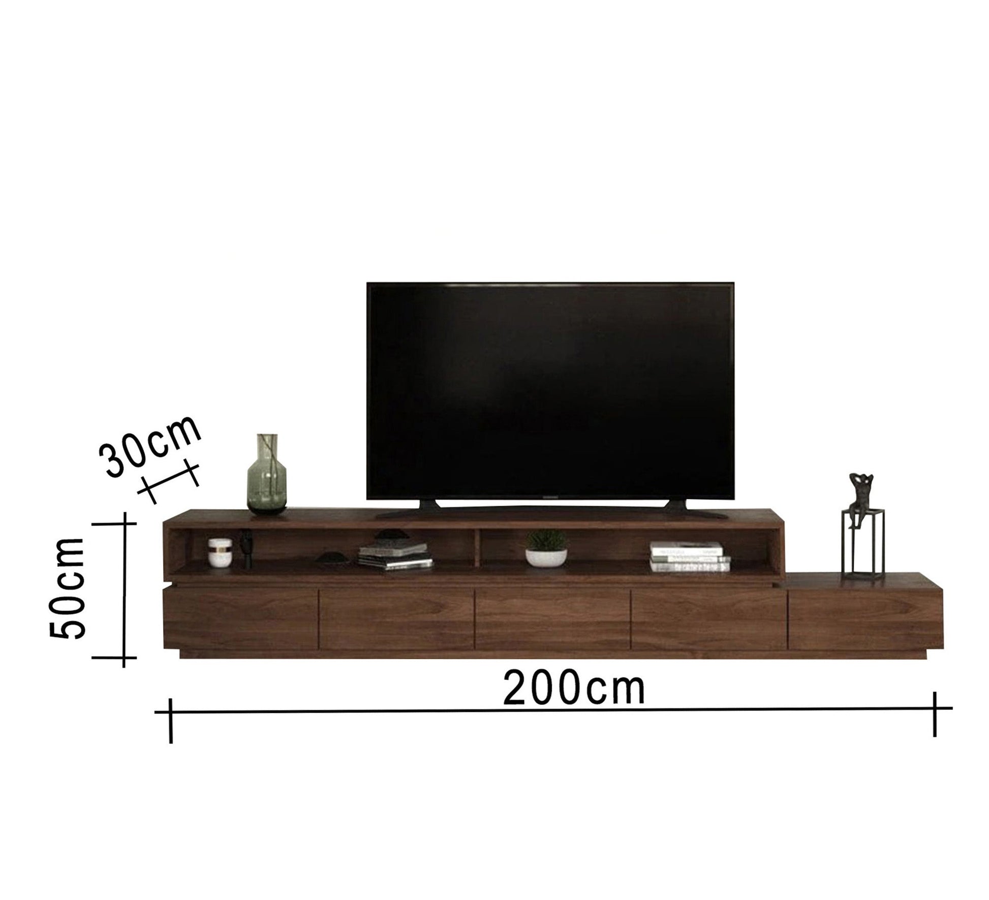 Brown Wooden TV Table - Sleek, Sturdy, Stylish - Vitrine Furniture - TV Table & Cabinet