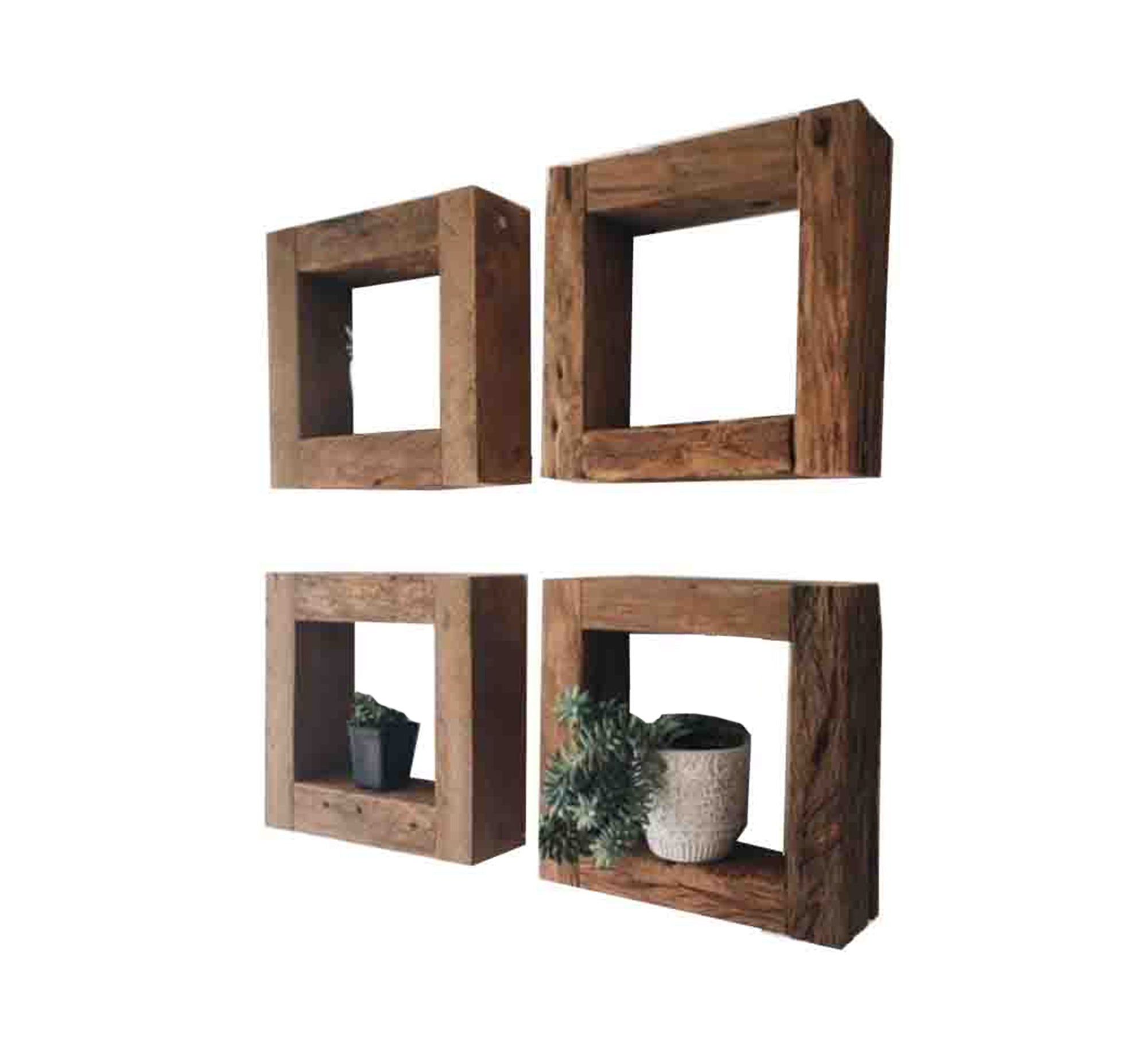 Brown Wooden Wall Shelves - Vitrine Furniture - Décor