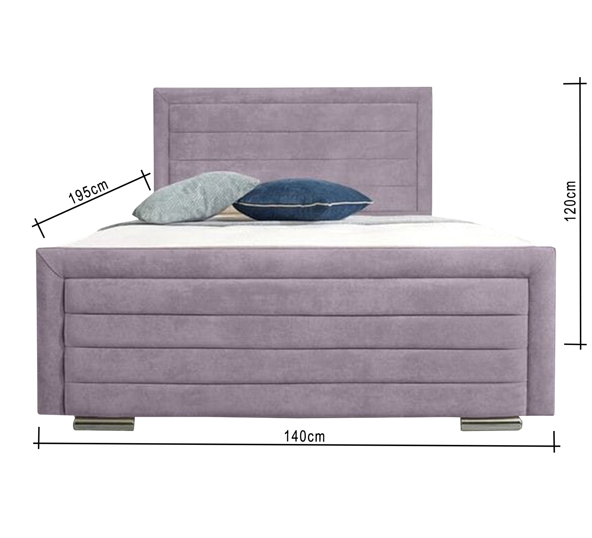 Burgundy horizontal upholstered bed - Vitrine Furniture - Furniture