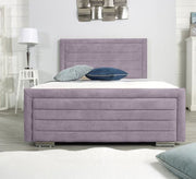 Burgundy horizontal upholstered bed - Vitrine Furniture - Furniture