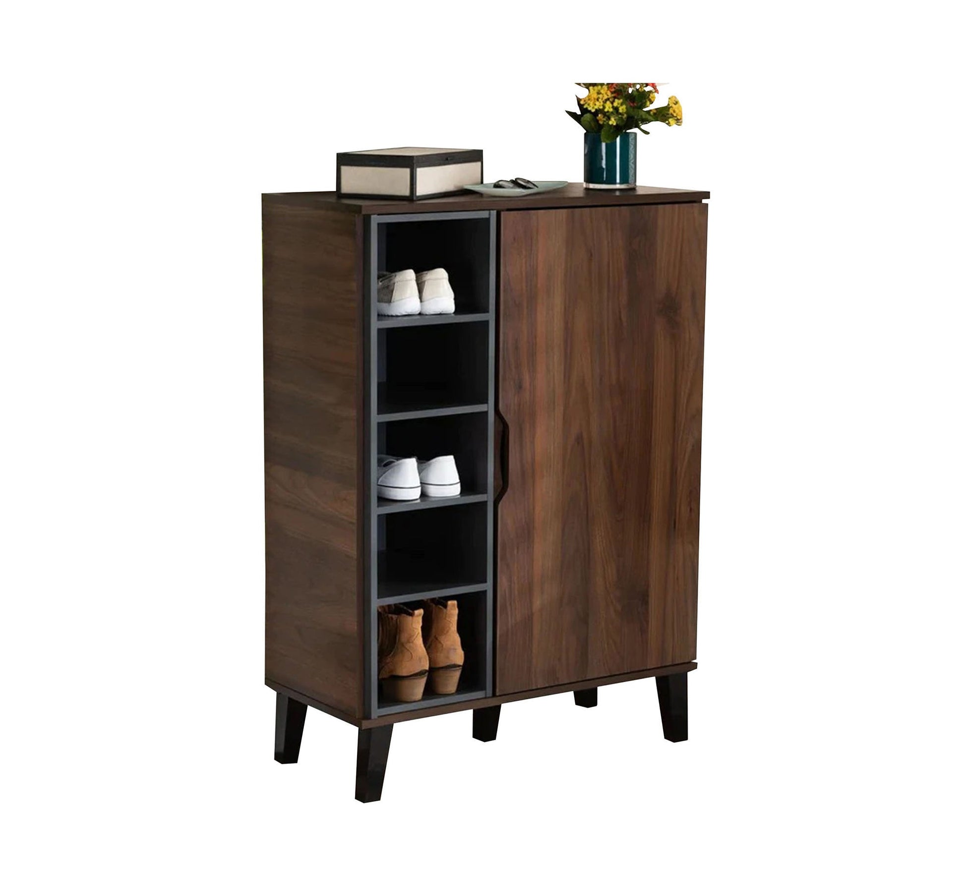 Burnt Brown & Black, Sleek & Stylish - Vitrine Furniture - Furniture