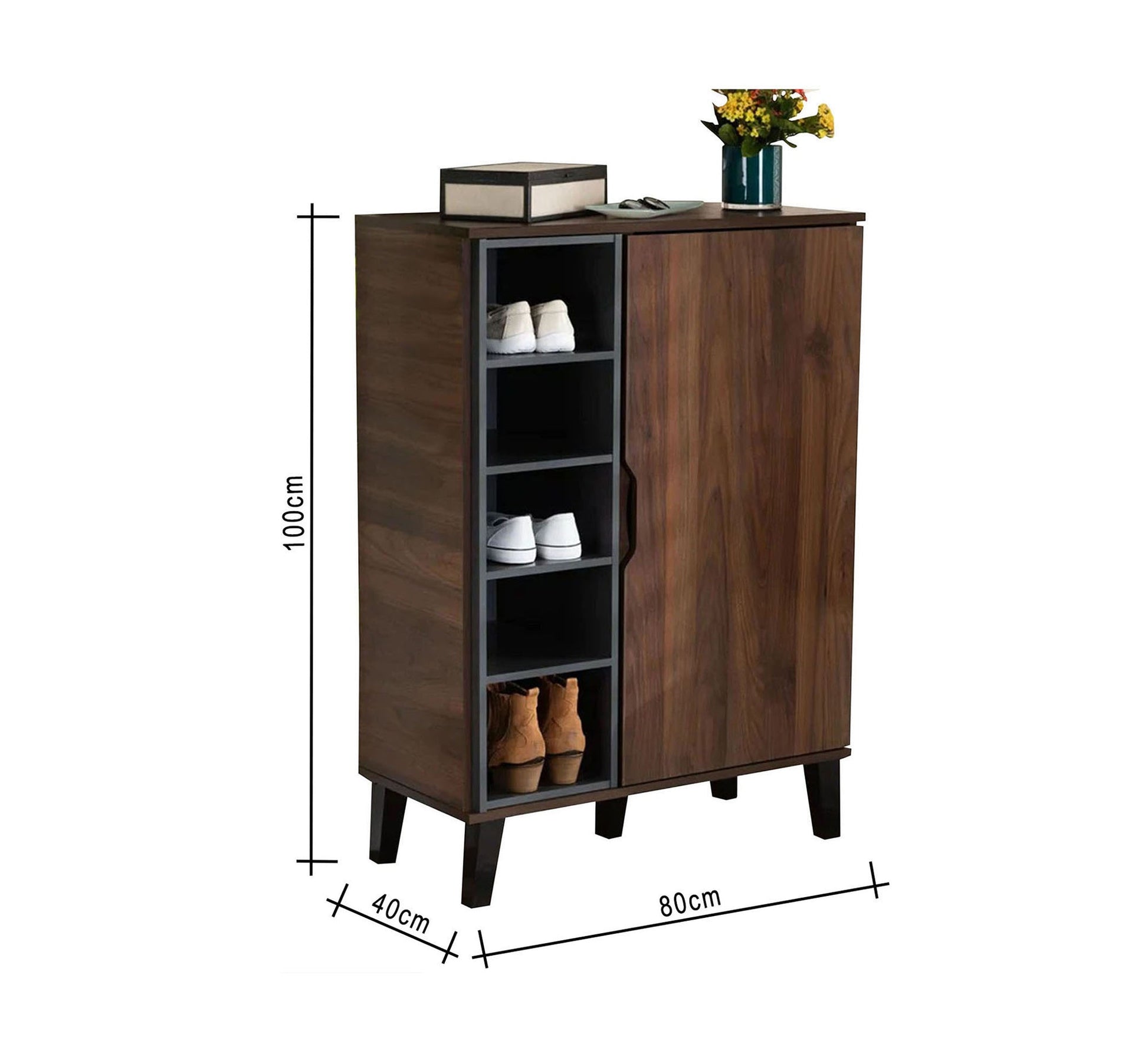 Burnt Brown & Black, Sleek & Stylish - Vitrine Furniture - Furniture