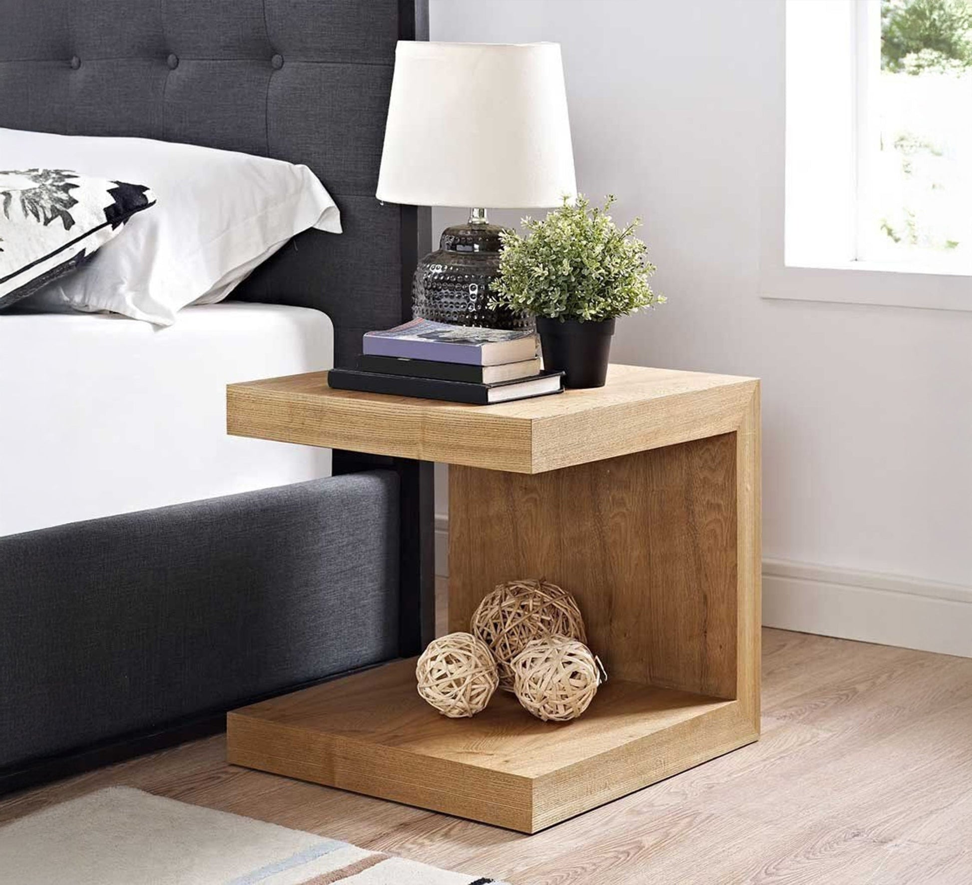 C - shaped side table with two shelves - Vitrine Furniture - Furniture