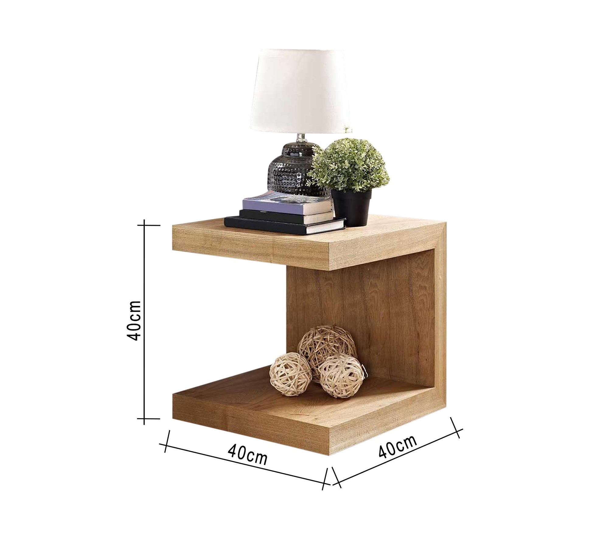 C - shaped side table with two shelves - Vitrine Furniture - Furniture