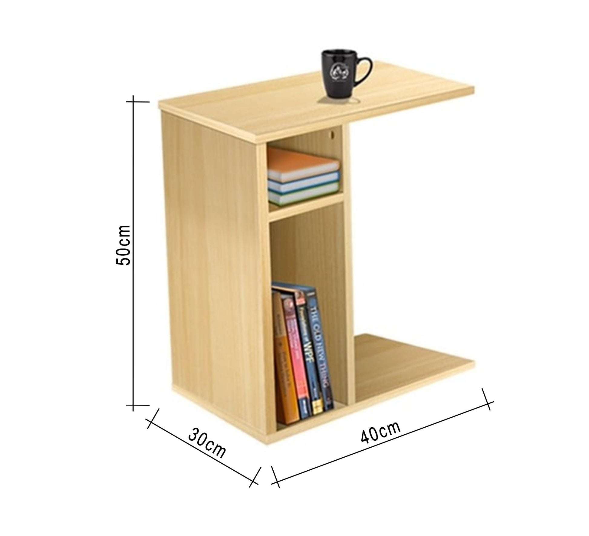 C - shaped side table with two small shelves - Vitrine Furniture - Furniture