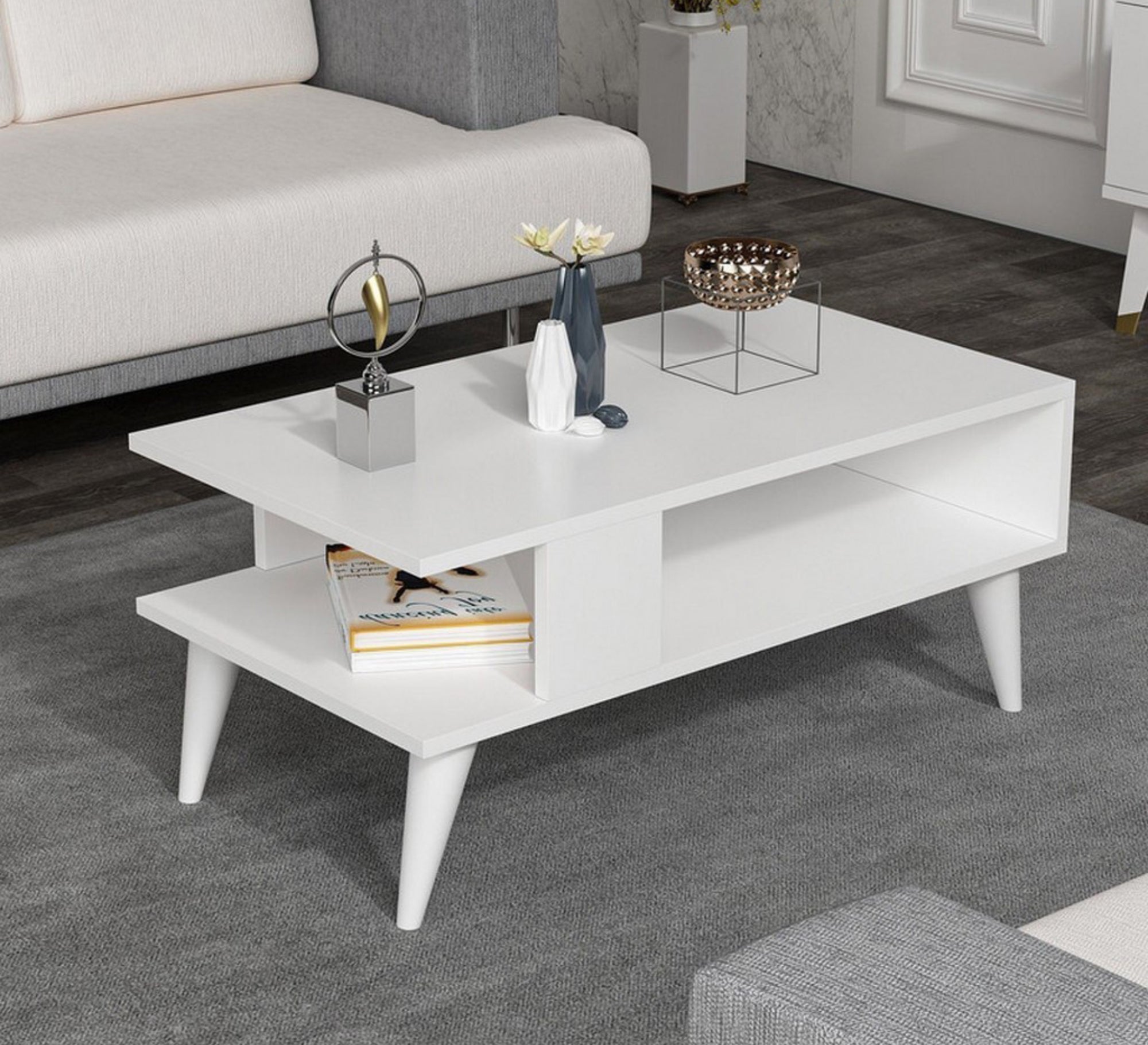 C - shaped table on legs - Vitrine Furniture - Furniture