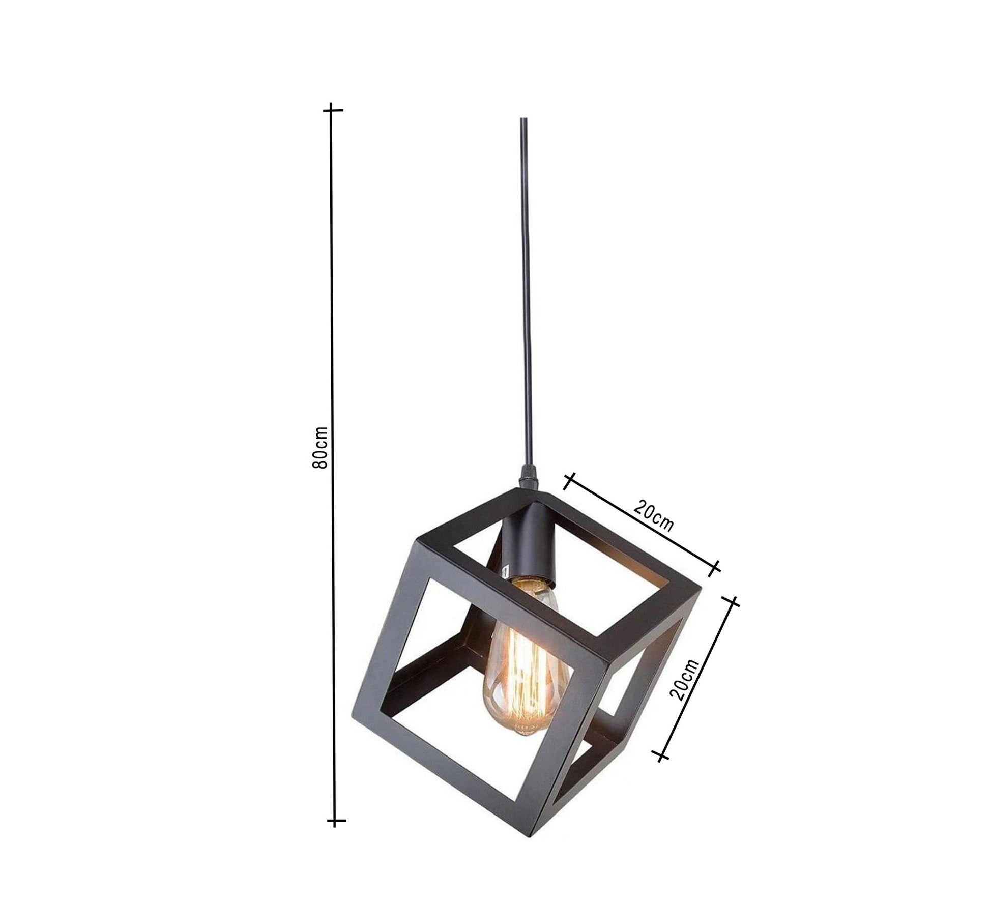 Cage pendant with hollow metal cube pendant - Vitrine Furniture - Lighting