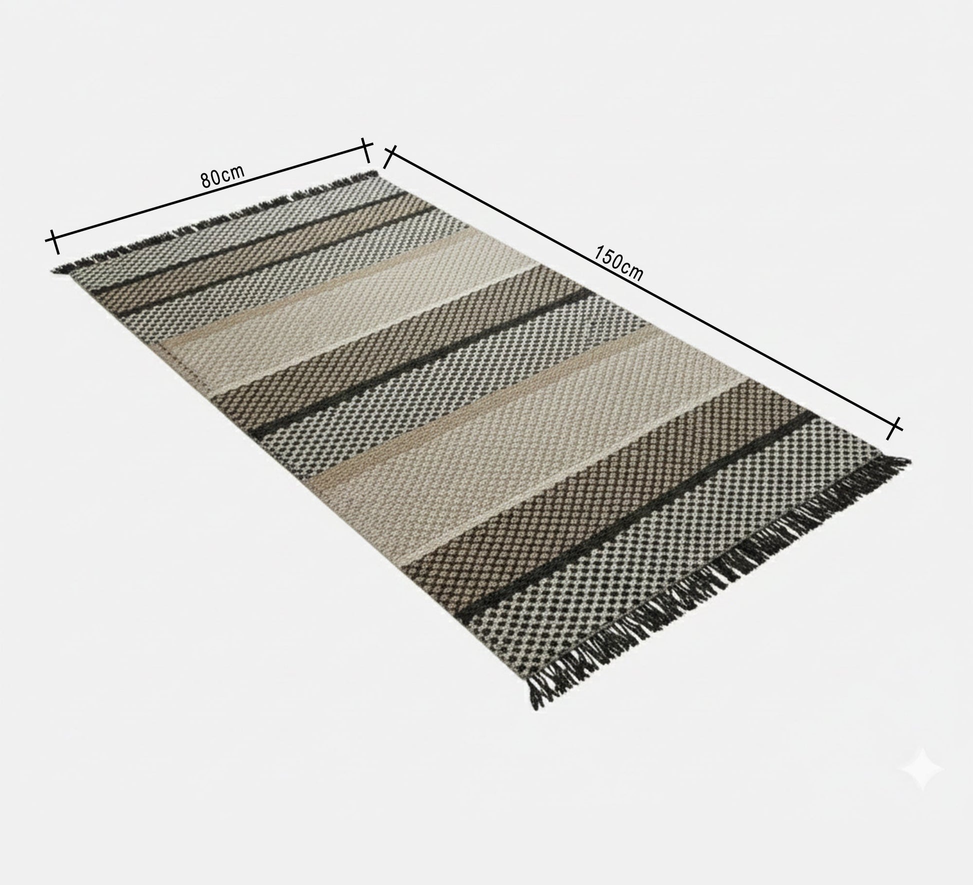 Carpets in multiple colors, alternating black tassels - Vitrine Furniture - Accessories