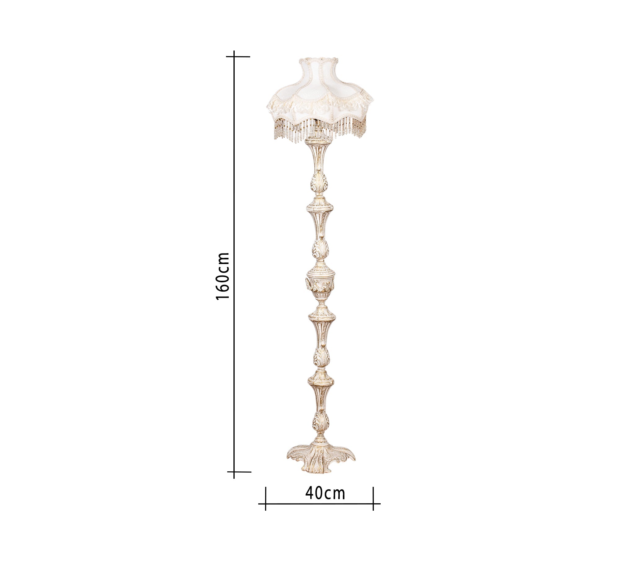 Carved floor lamp adds a classic touch. - Vitrine Furniture - Lighting