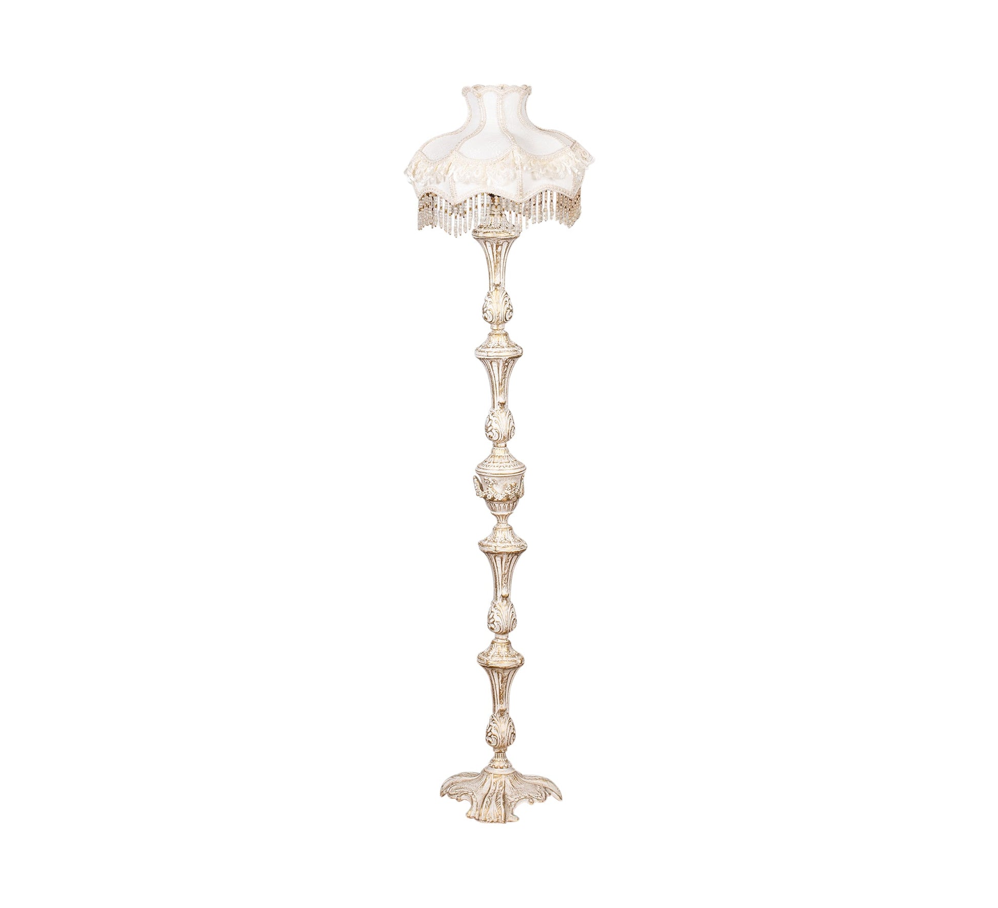 Carved floor lamp adds a classic touch. - Vitrine Furniture - Lighting