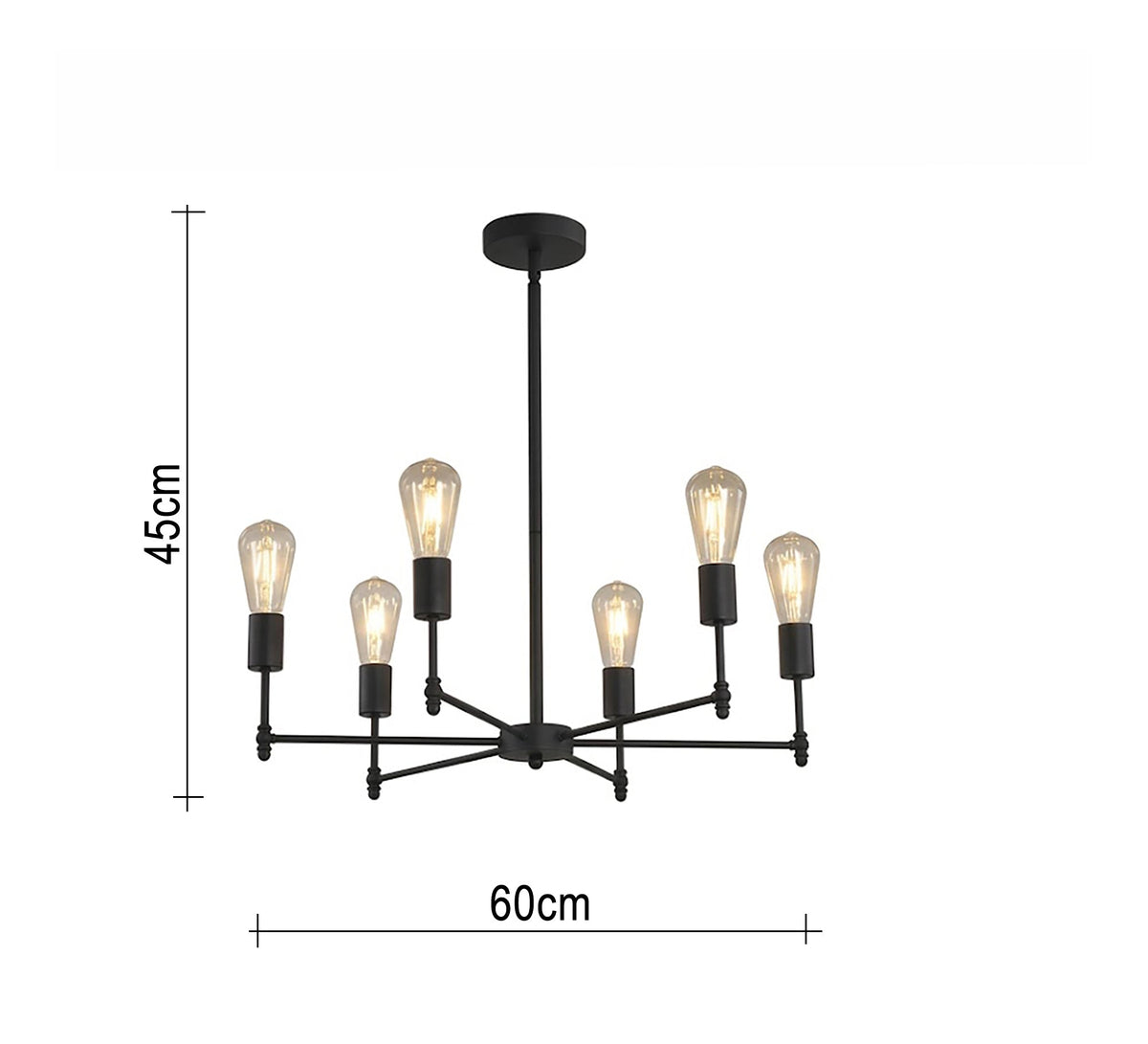 Ceiling chandelier featuring a sleek vertical-post design - Vitrine Furniture - Ceiling lights