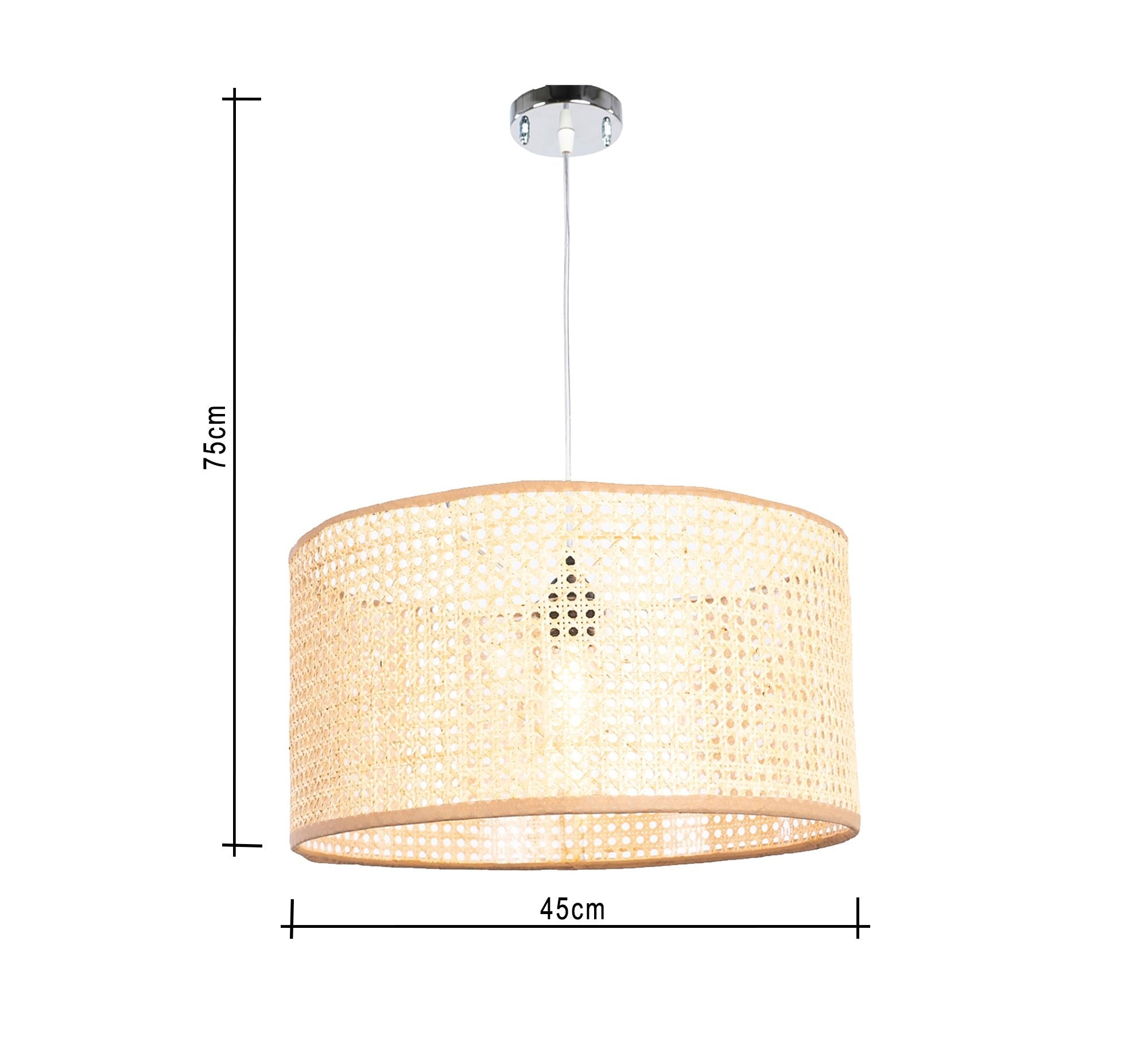 Ceiling lamp made of hollow rattan - Vitrine Furniture - Lighting
