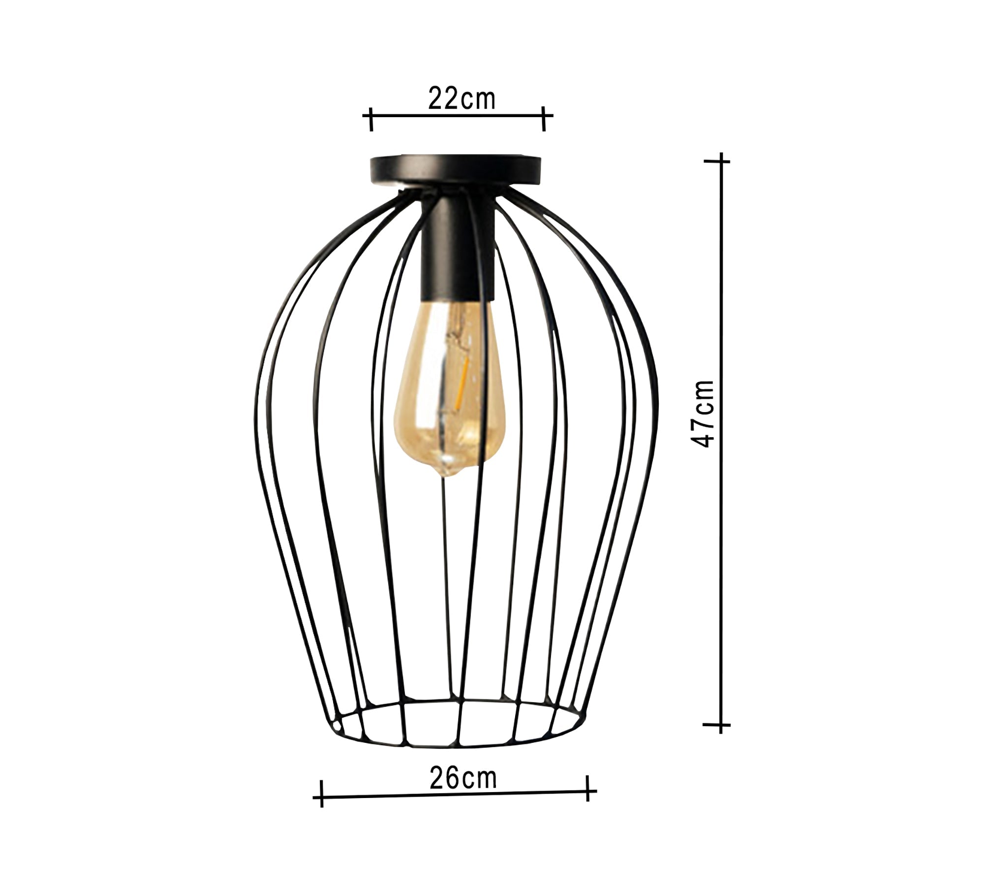 Ceiling lamp with flower shape metal cage - Vitrine Furniture - Lighting