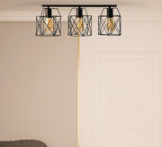 Ceiling lamp with three hollow cages ruler - Vitrine Furniture - Lighting